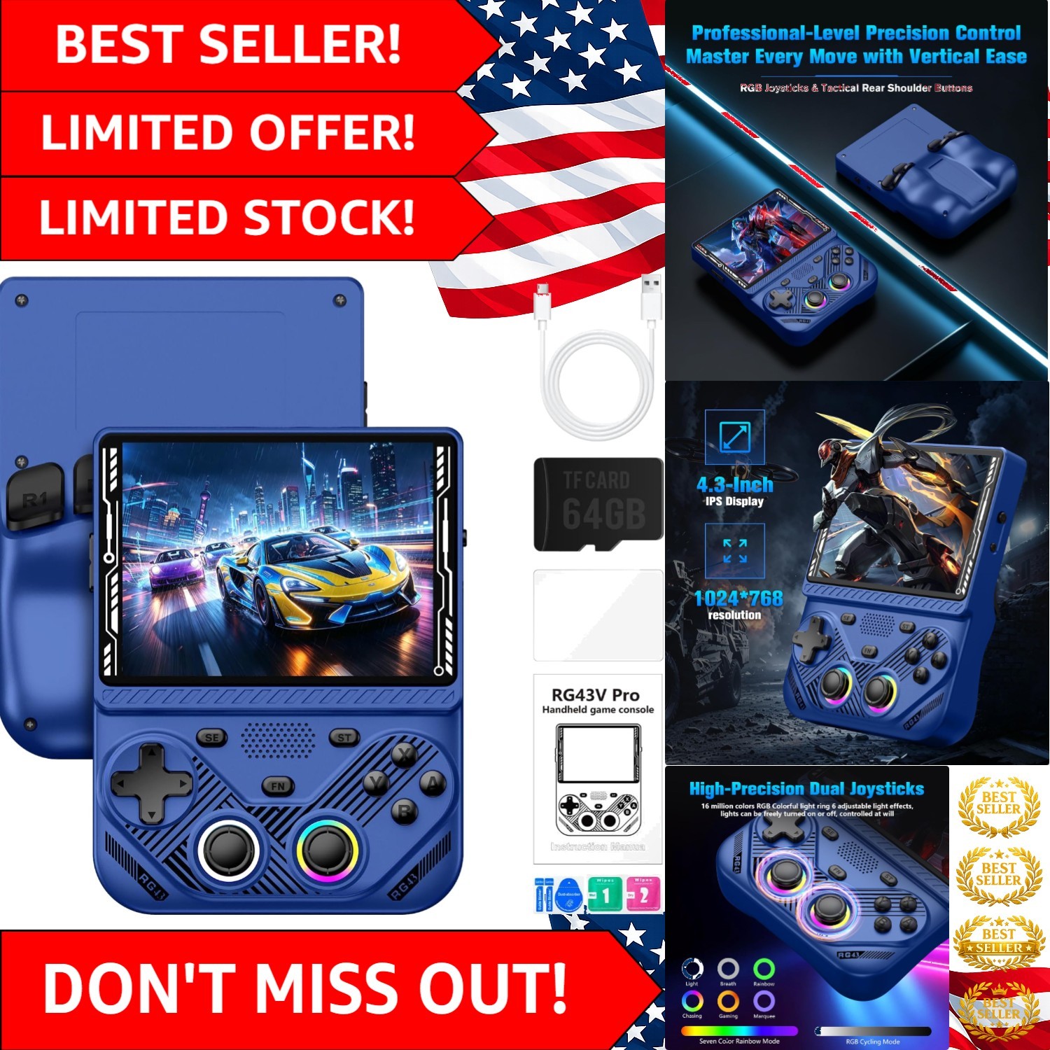 Retro Gaming Revolution: RG43V Pro Handheld with 4000mAh Battery & 22000 Games