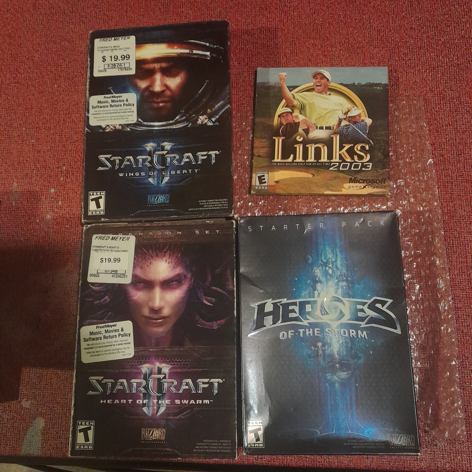 pc, videogame bundle lot, 9 total, cd-rom/dos collection, conditions vary