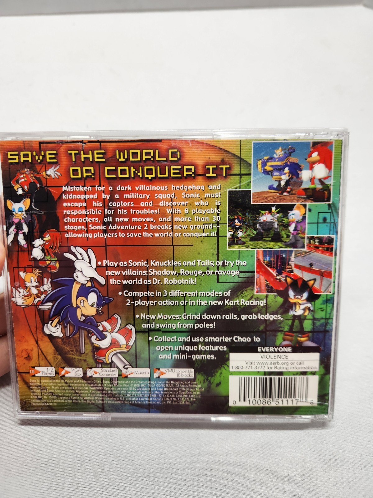 Sonic Adventure 2 Sega Dreamcast Complete With Manual Case Disc