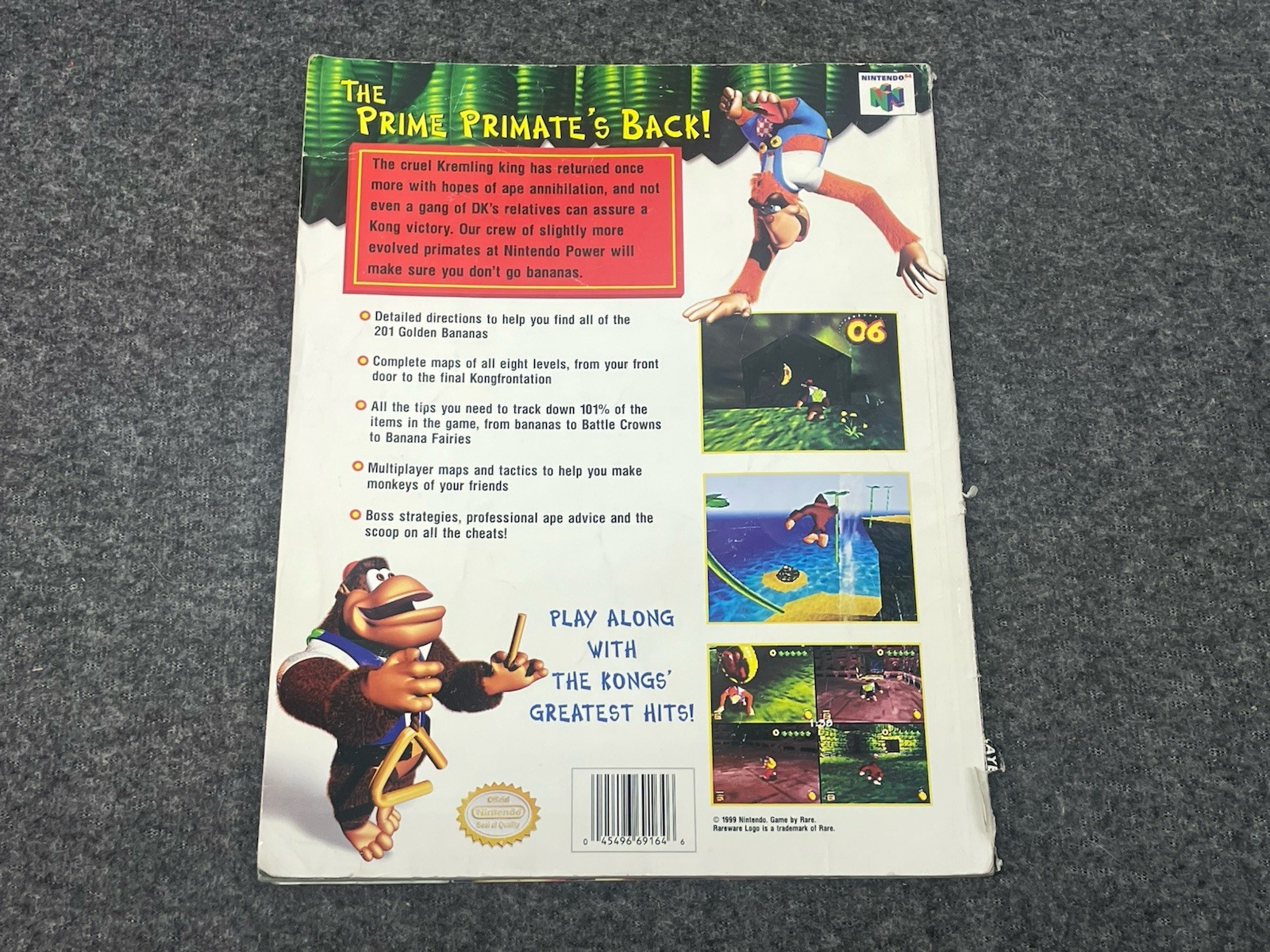 Donkey Kong 64 Official Nintendo Power Players Guide for N64 w/ Map