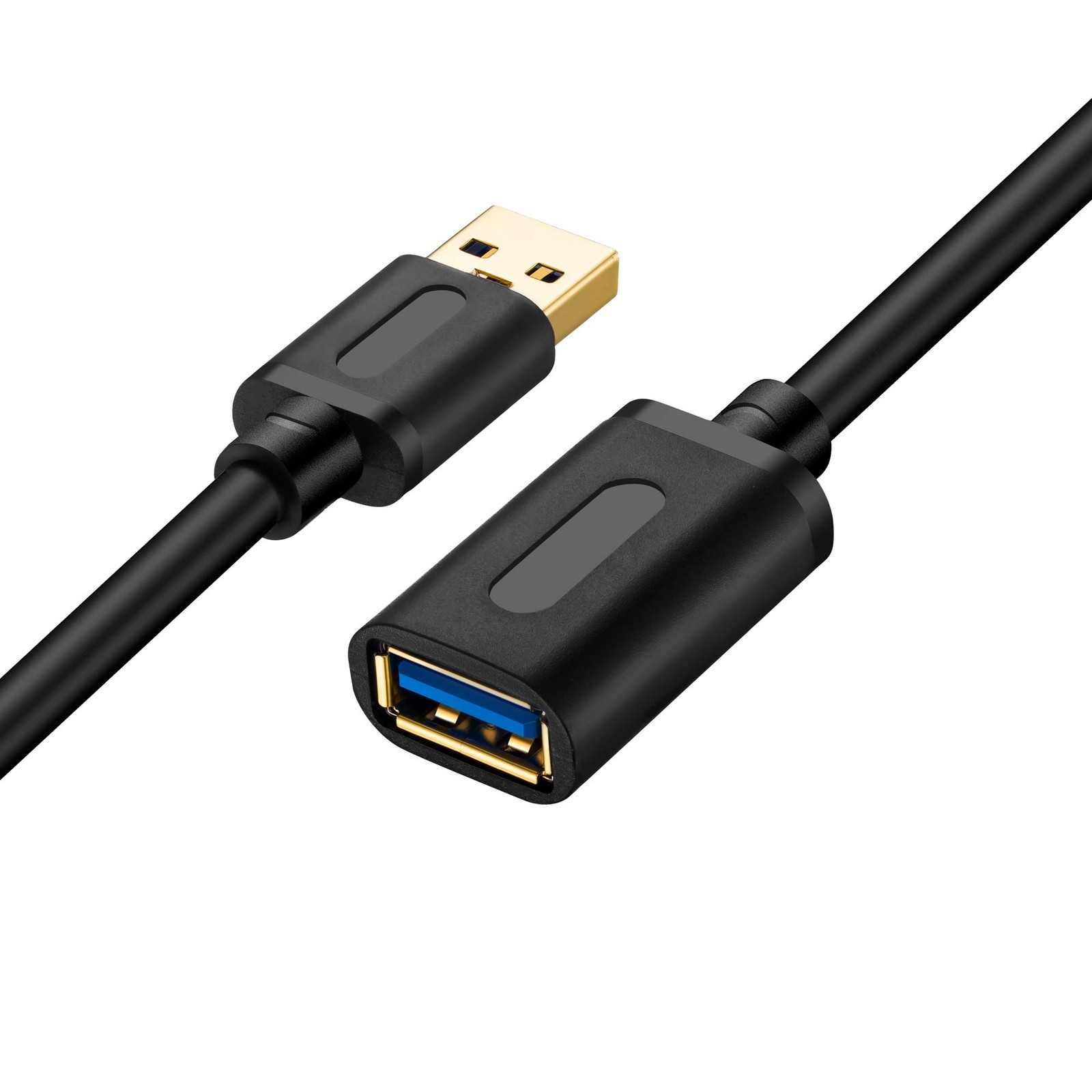 USB 3.0 Extension Cable 1.5Ft Type A Male To Female Data Cord 2 Pack Bundle