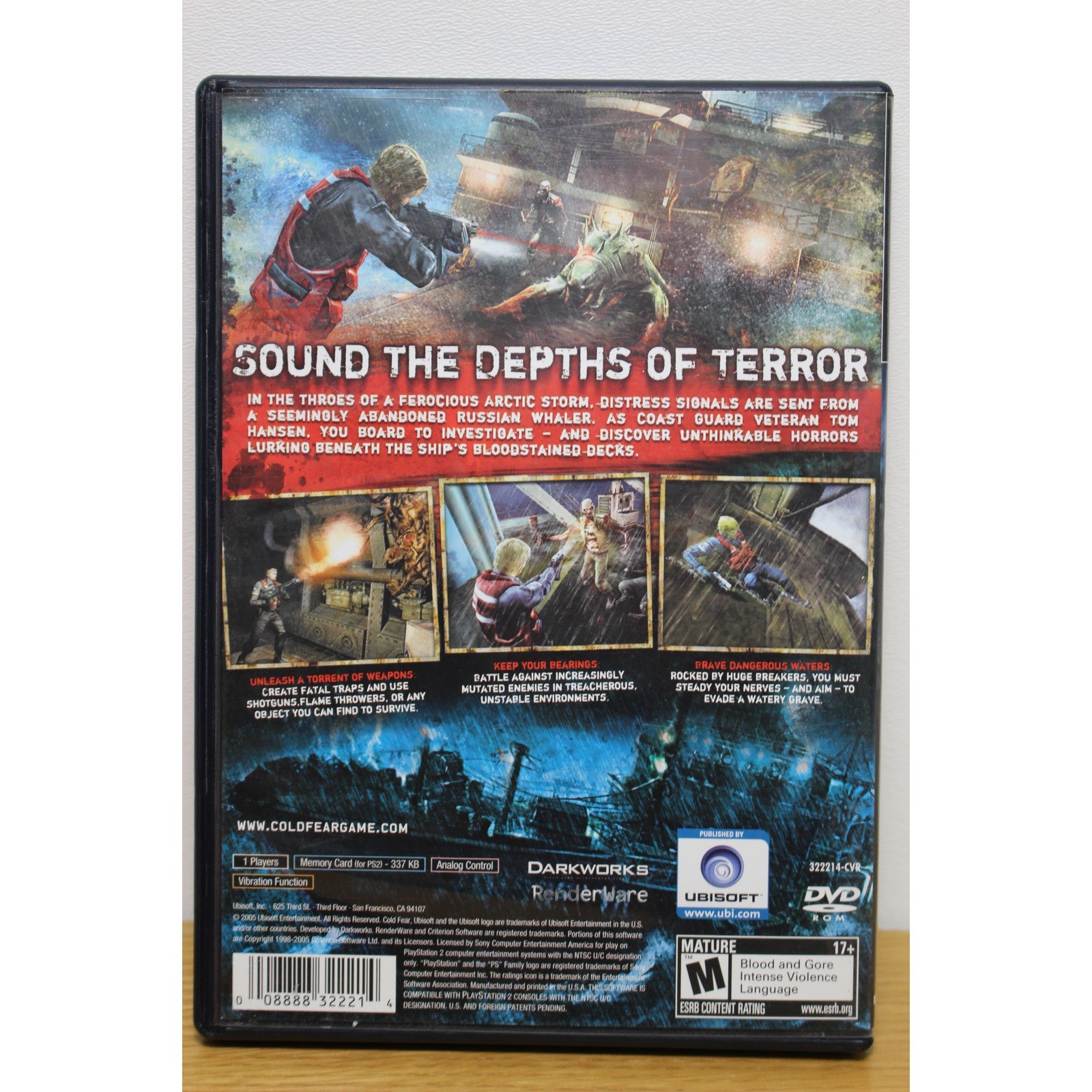 Cold Fear (Sony PlayStation 2 PS2, 2005) Game + Case Survival Horror Tested