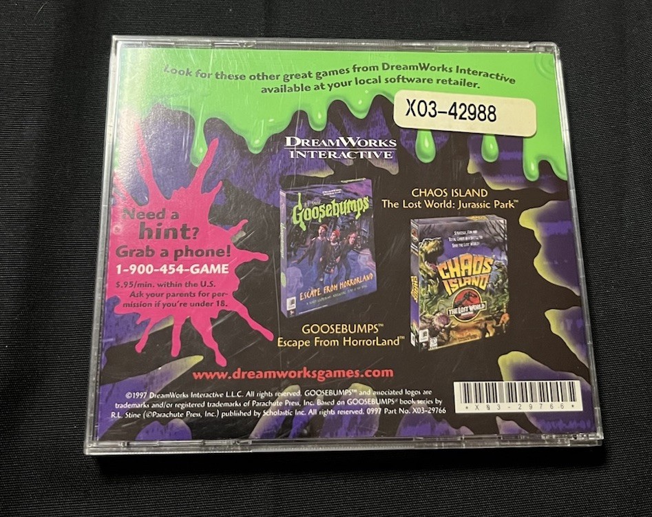 Goosebumps Attack of the Mutant PC CD-ROM Game DreamWorks 1997 KA