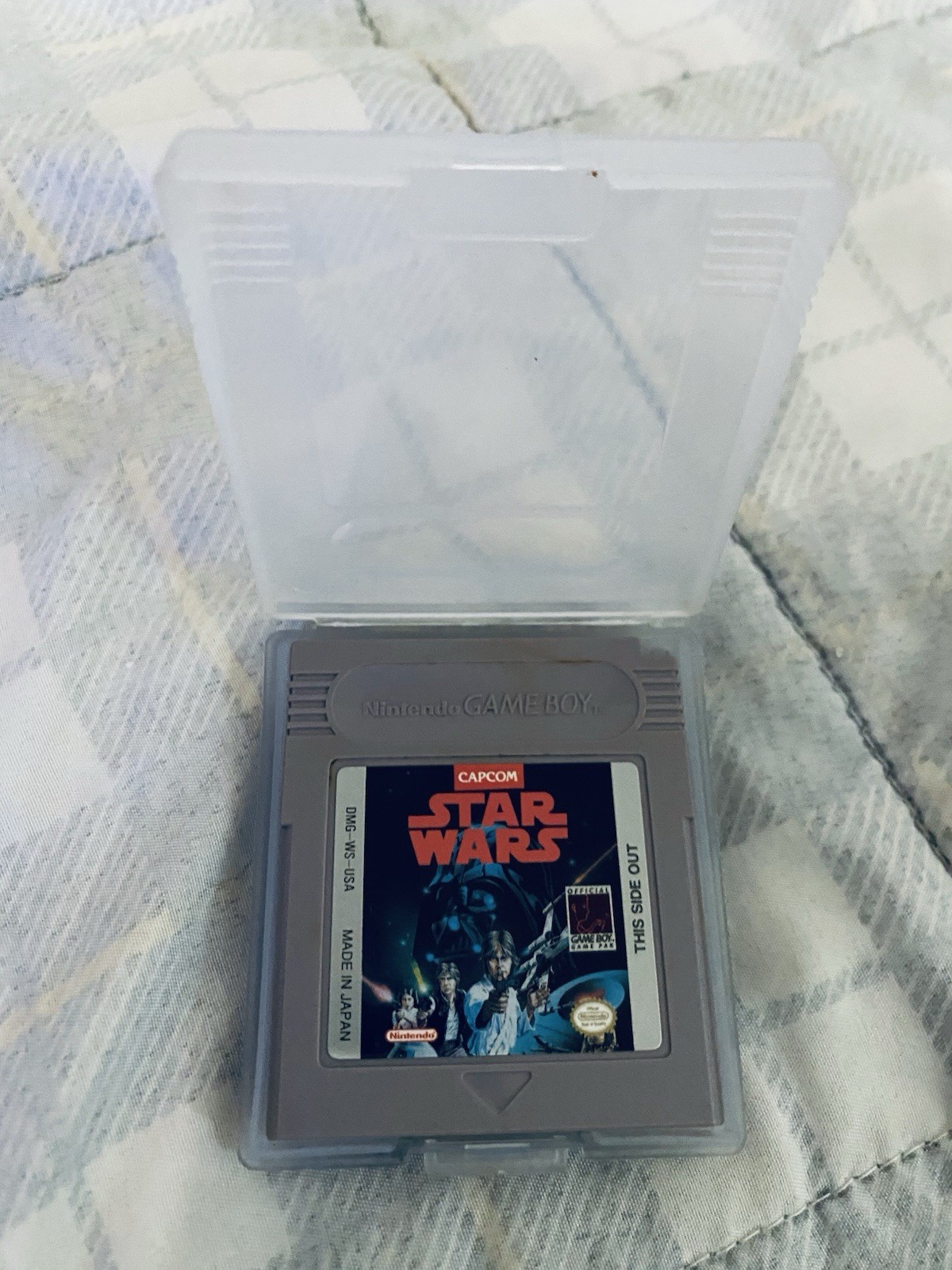 Original Nintendo Game Boy Gray Console & Star Wars Red Label Game Please RAED!