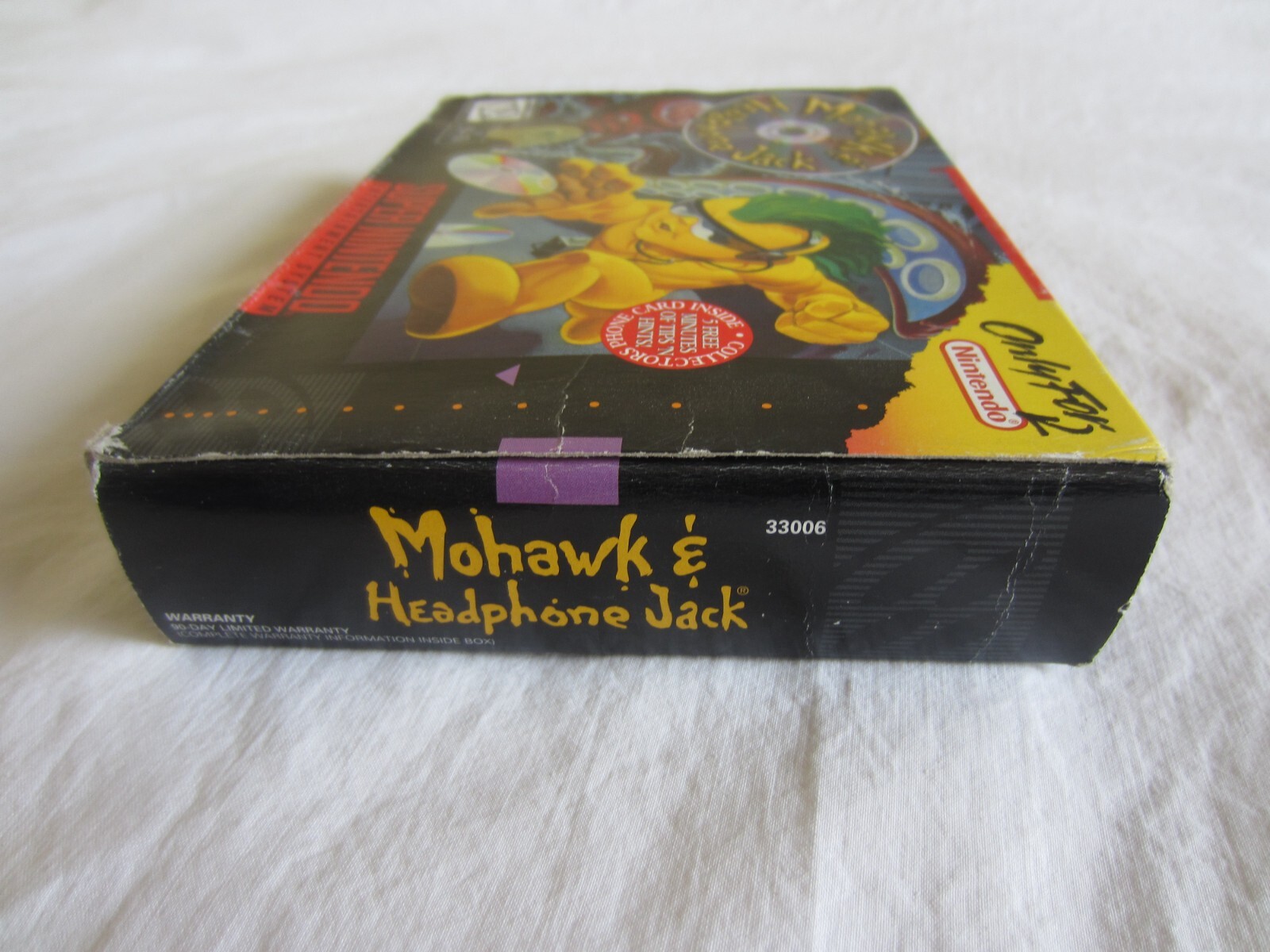 Mohawk and Headphone Jack SNES Super Nintendo CIB 100% Complete Phone Card RARE