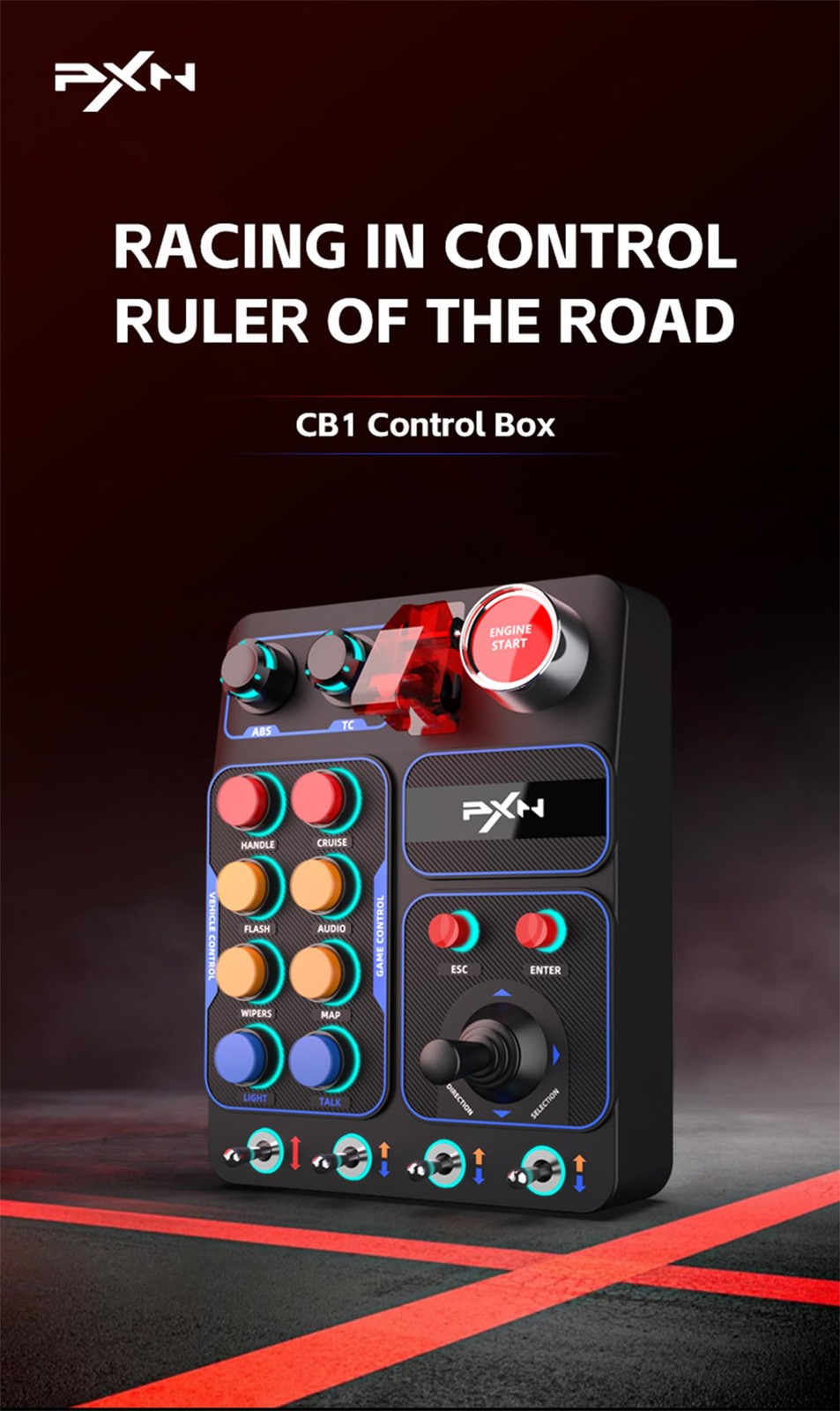 CB1 Racing Button Box PC USB Simulation Racing Instrument Center Control Butt…