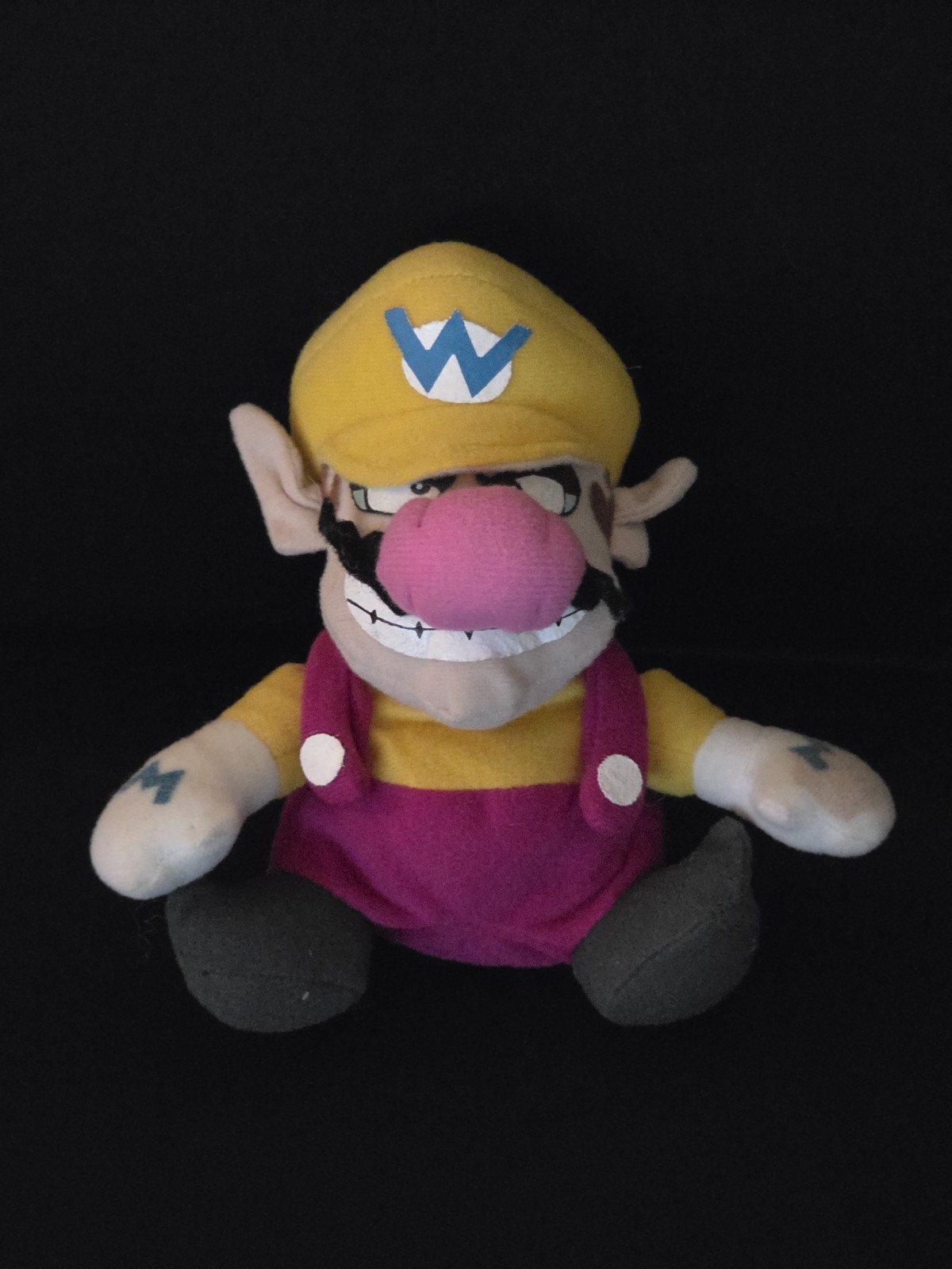 Vintage 1997 Wario Bean Bag Plush Doll 6″ BD&A, Super Mario Bros, Nintendo 64