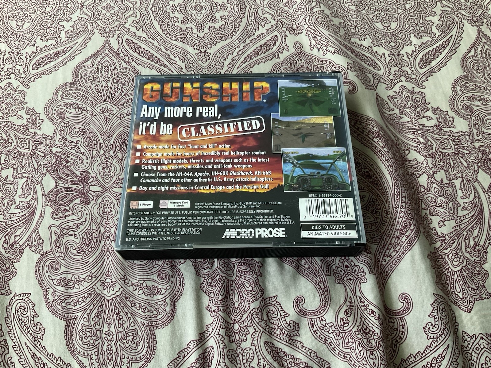 Gunship PS1 PlayStation 1 Complete In Box CIB Tested Working