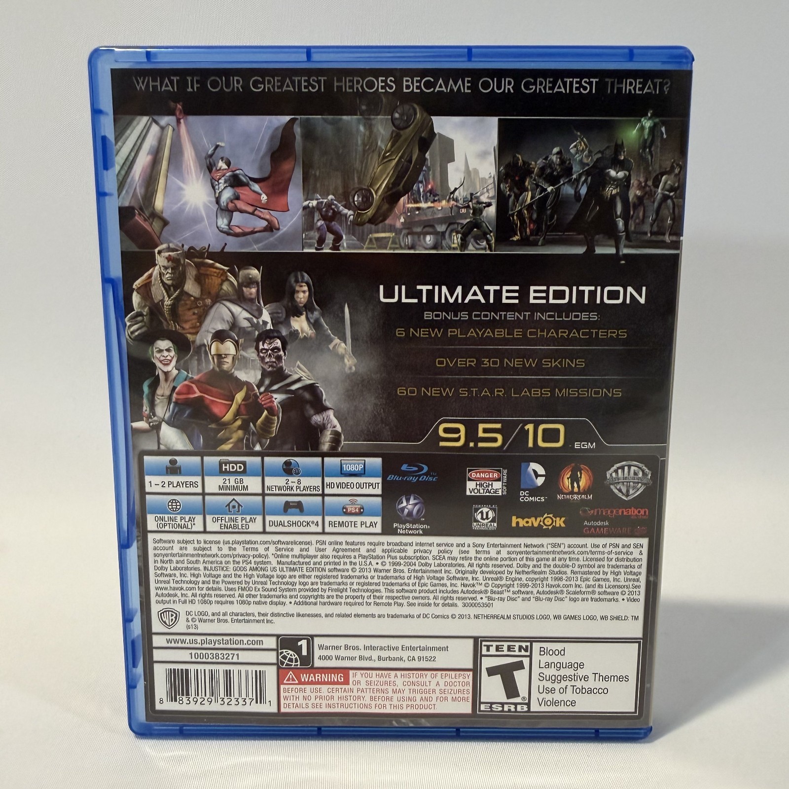 Injustice Gods Among Us Ultimate Edition PS4 Warner Bros Fighting Video Game CIB