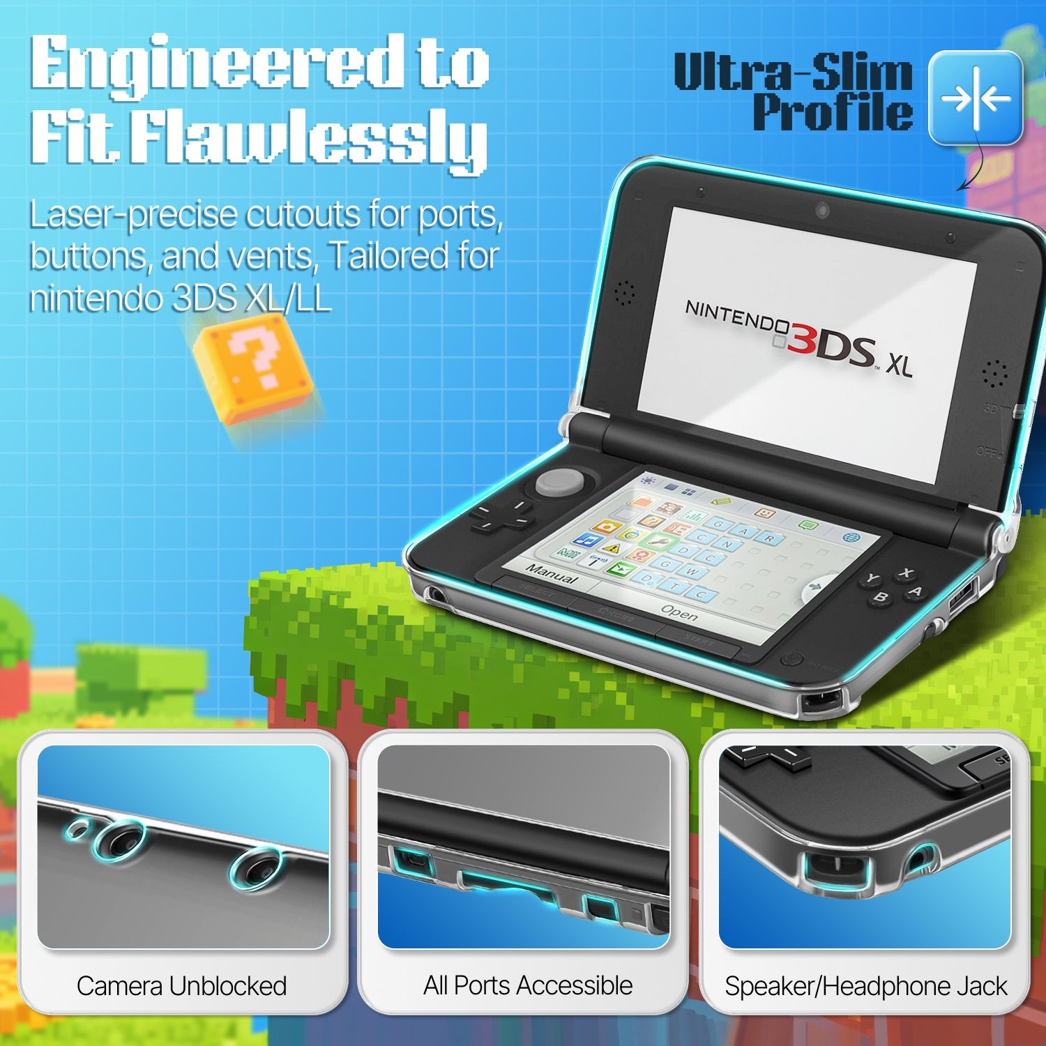 Clear Hard Crystal Protective Case Cover For Nintendo 3DS XL LL