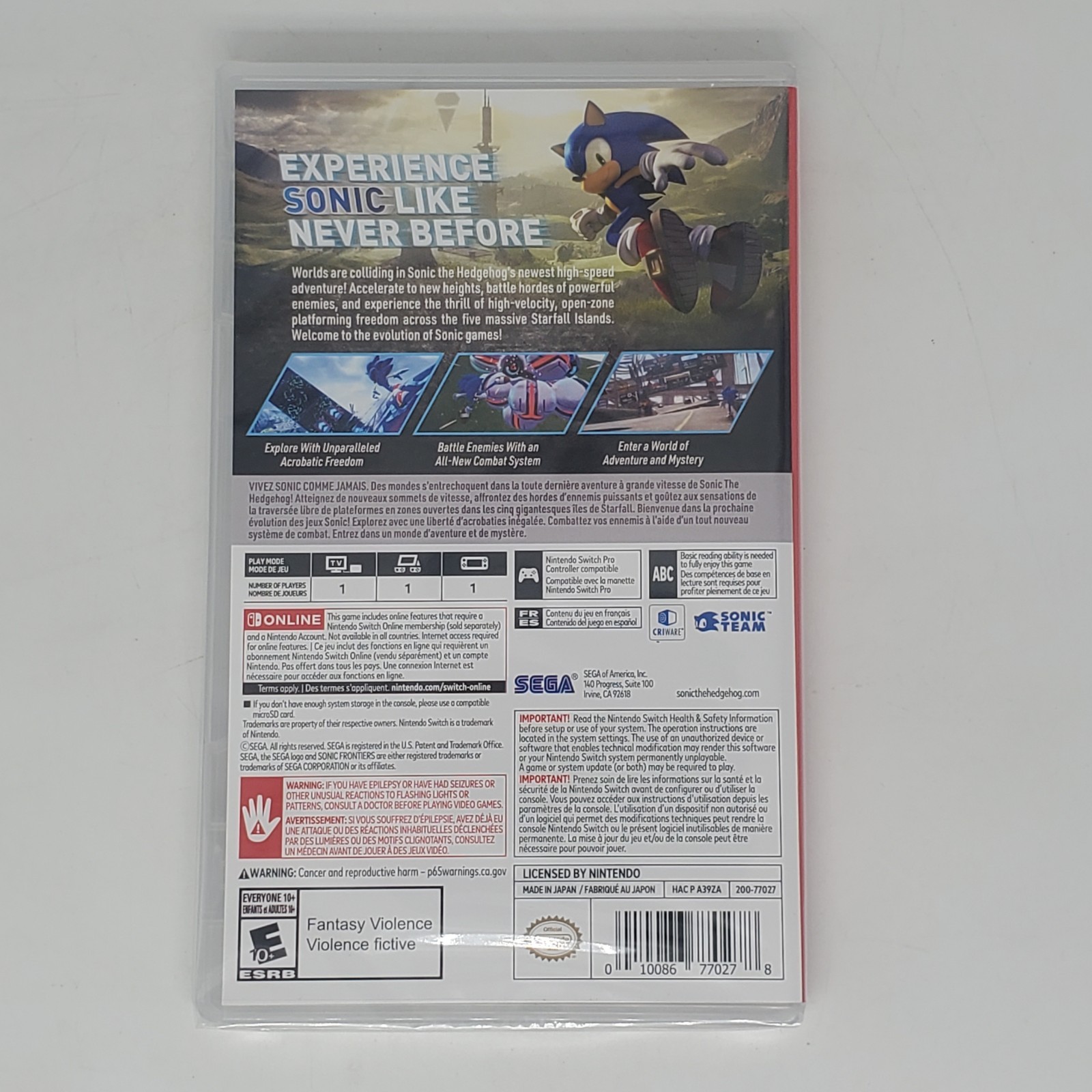 Sonic Frontiers Nintendo Switch Brand New And Factory Sealed Fast Shipping