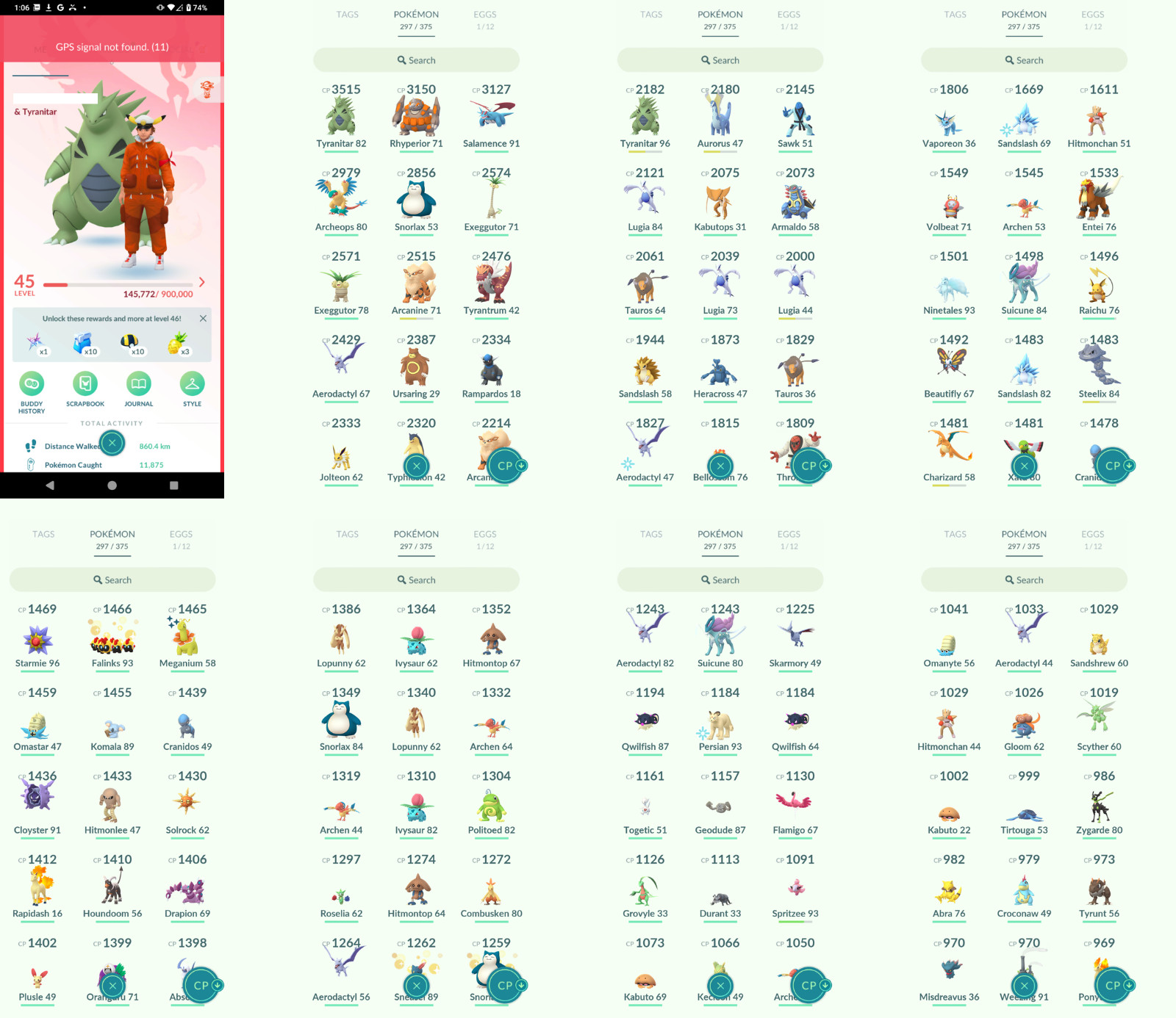 Pokémon Acc Go – Level 45 – 3 Shiny – 7 Legendary – Instant D3livery