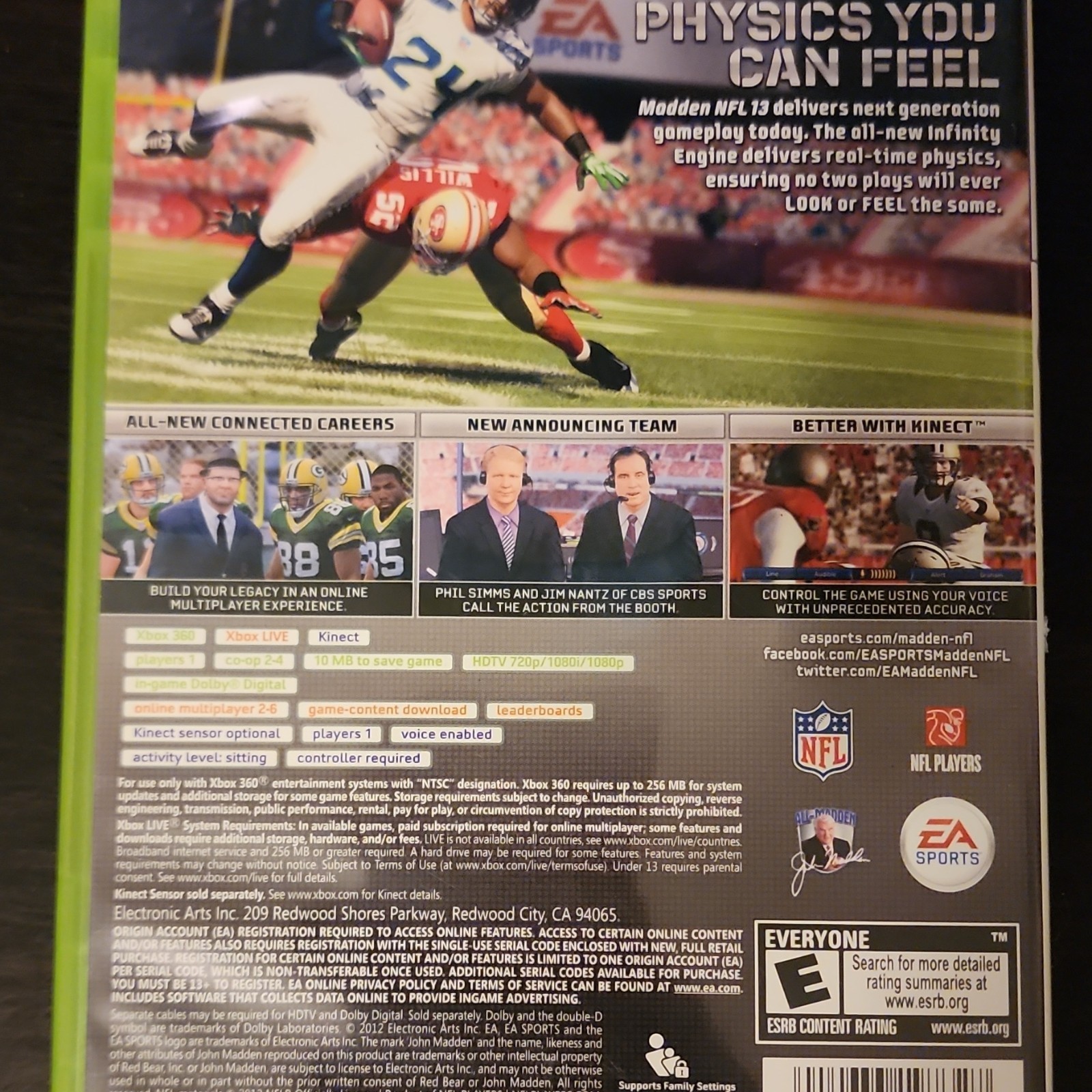 EA SPORTS Madden NFL 13 Xbox 360 Better with Kinect Sensor E NTSC-U/C
