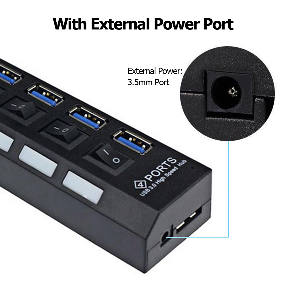 For PS4/Slim/Pro Hub 4/7Port USB 3.0 High Speed Extension Charger Adapter Switch