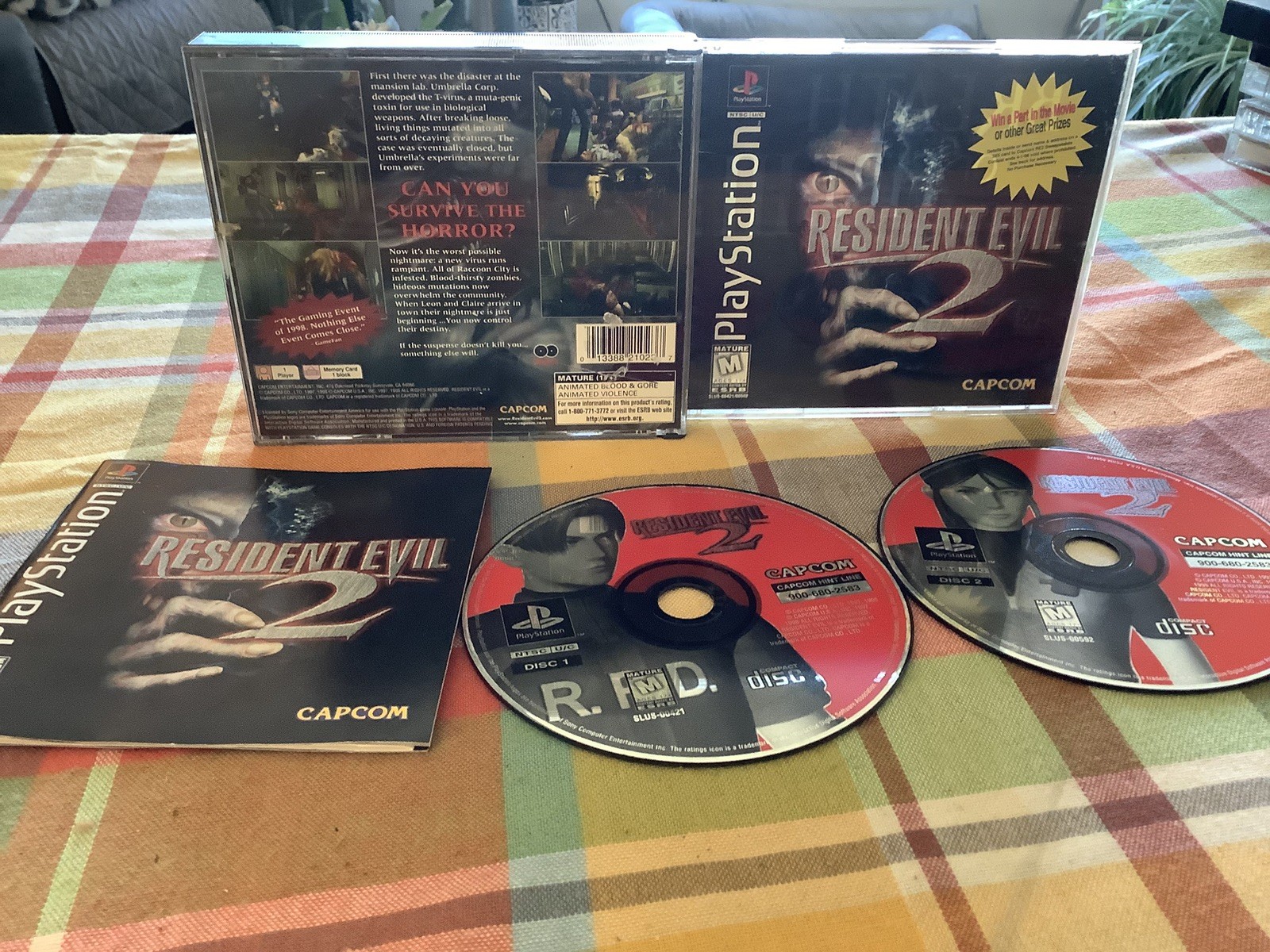Resident Evil 2 Used PlayStation 1 1998 Rare PS1 Horror Zombies Free USA Ship