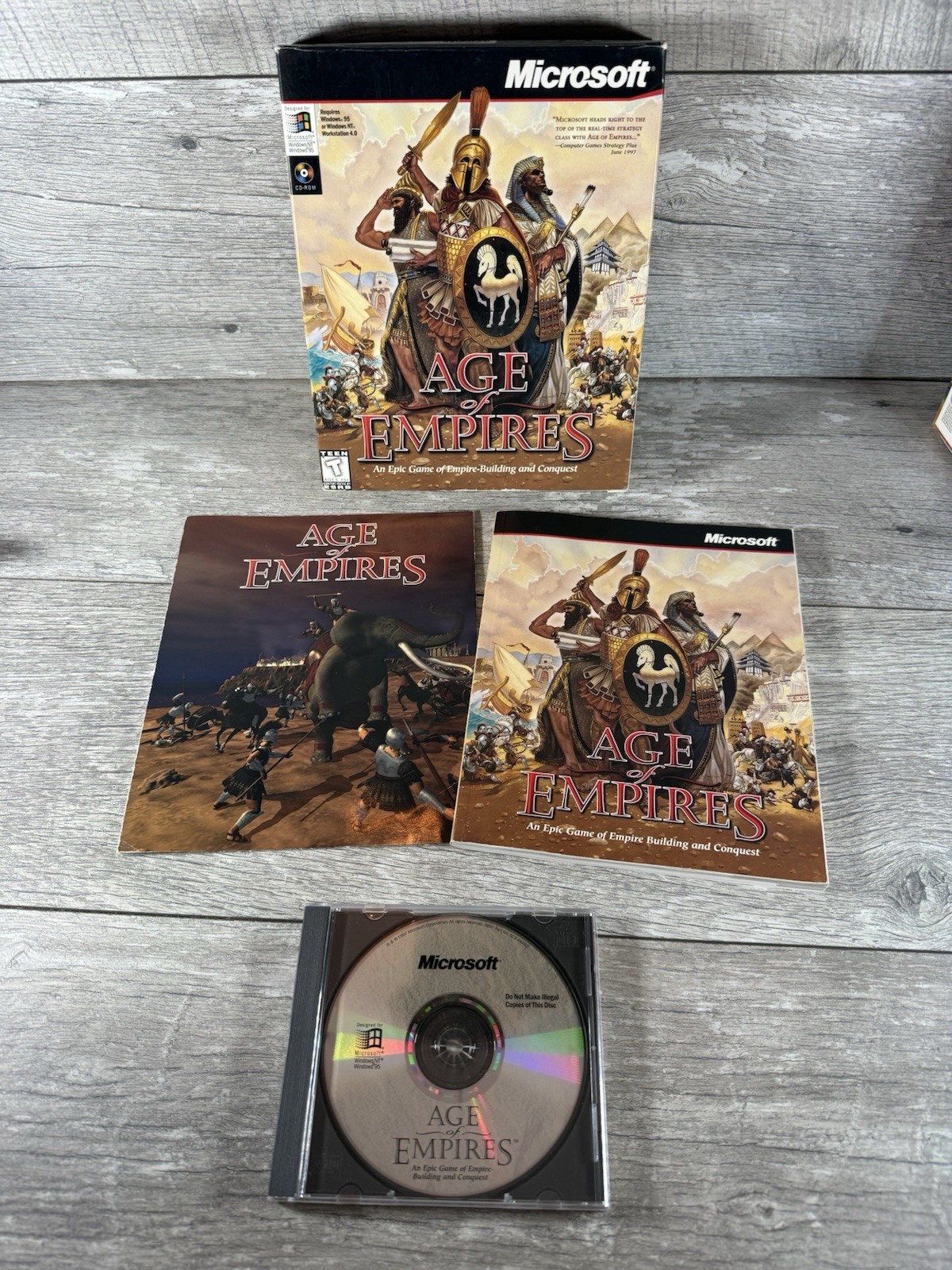Age Of Empires BIG BOX & Rise Of Rome Expansion Pack Microsoft PC Windows 95