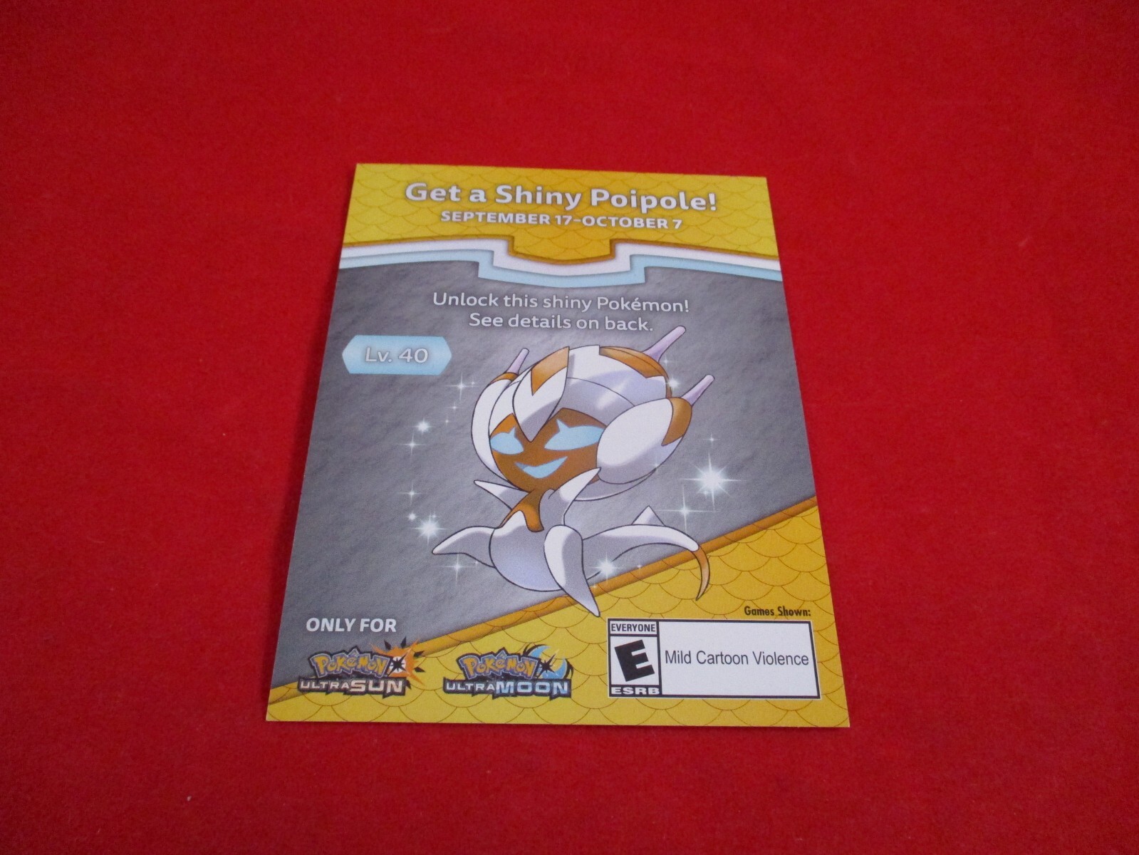 Shiny Poipole Pokemon Ultra Sun / Ultra Moon Promotional Code Card (EXPIRED)