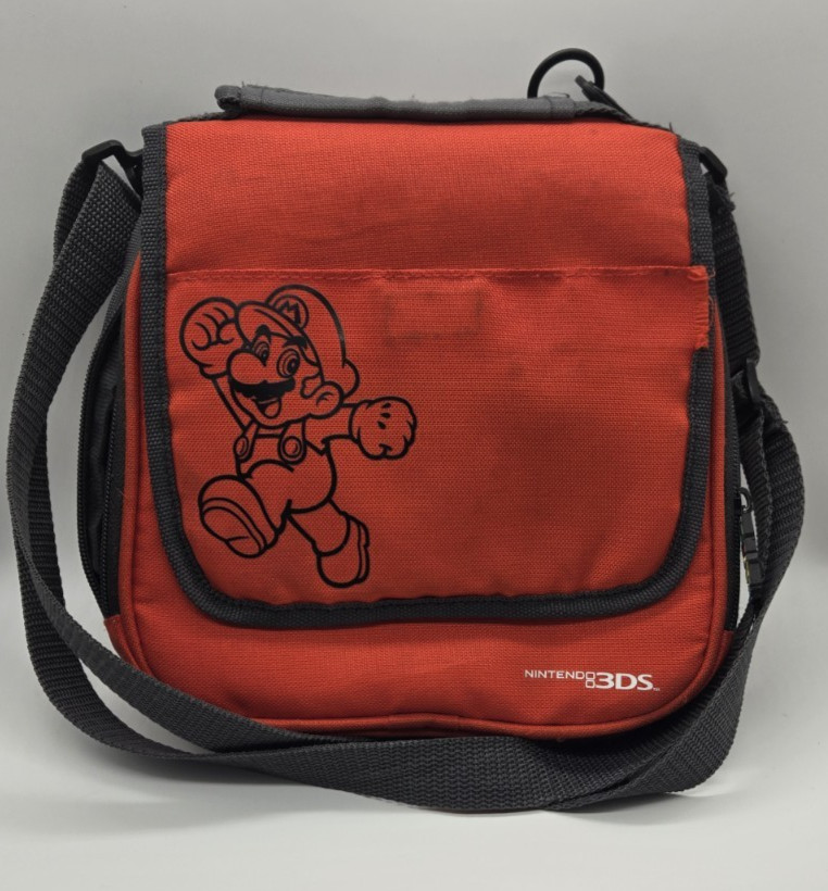 Nintendo DS 3DS Super Mario Power A Travel Case Carrying Bag with games