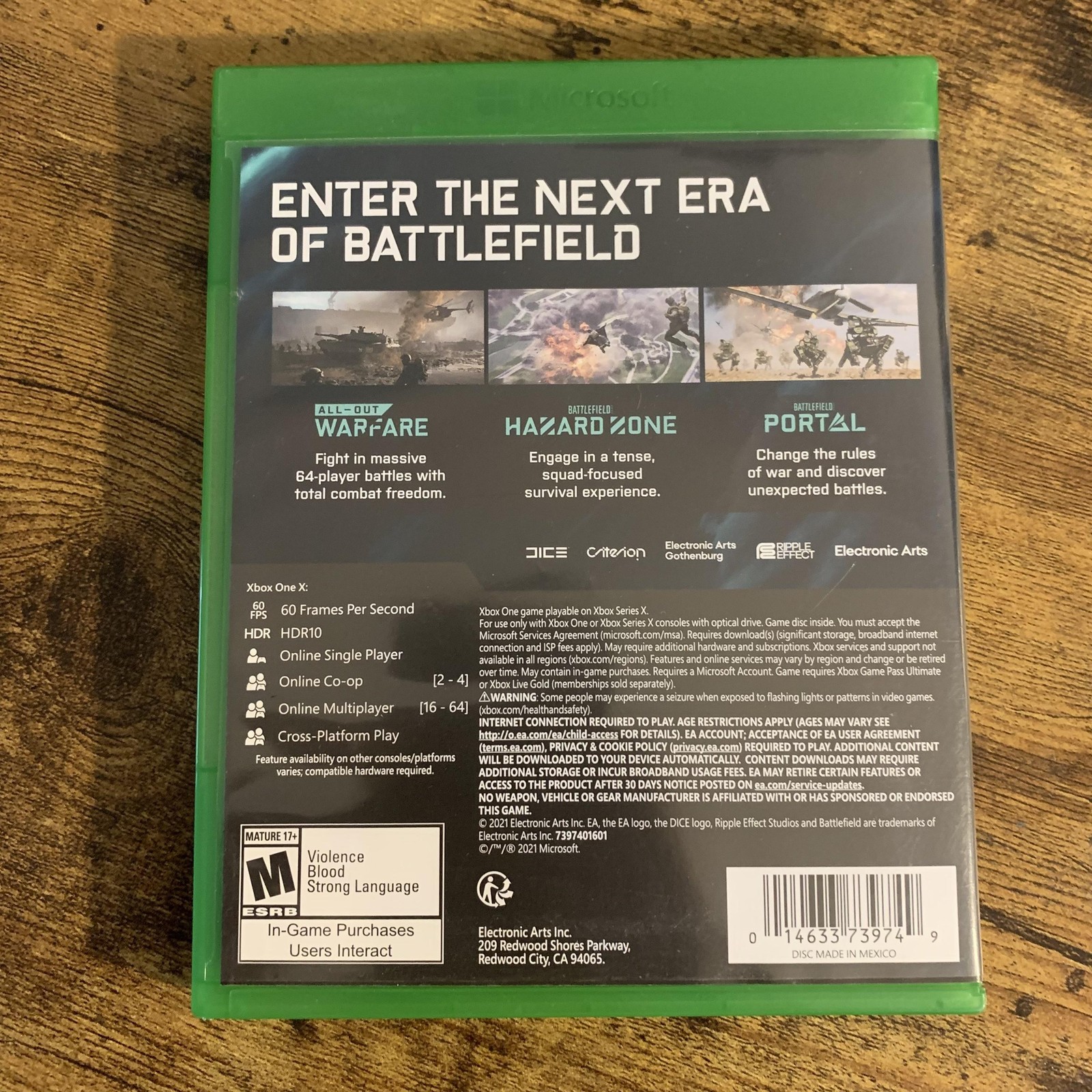 Battlefield 2042 Microsoft Xbox One/Series X Shooter Video Game Case & Disc