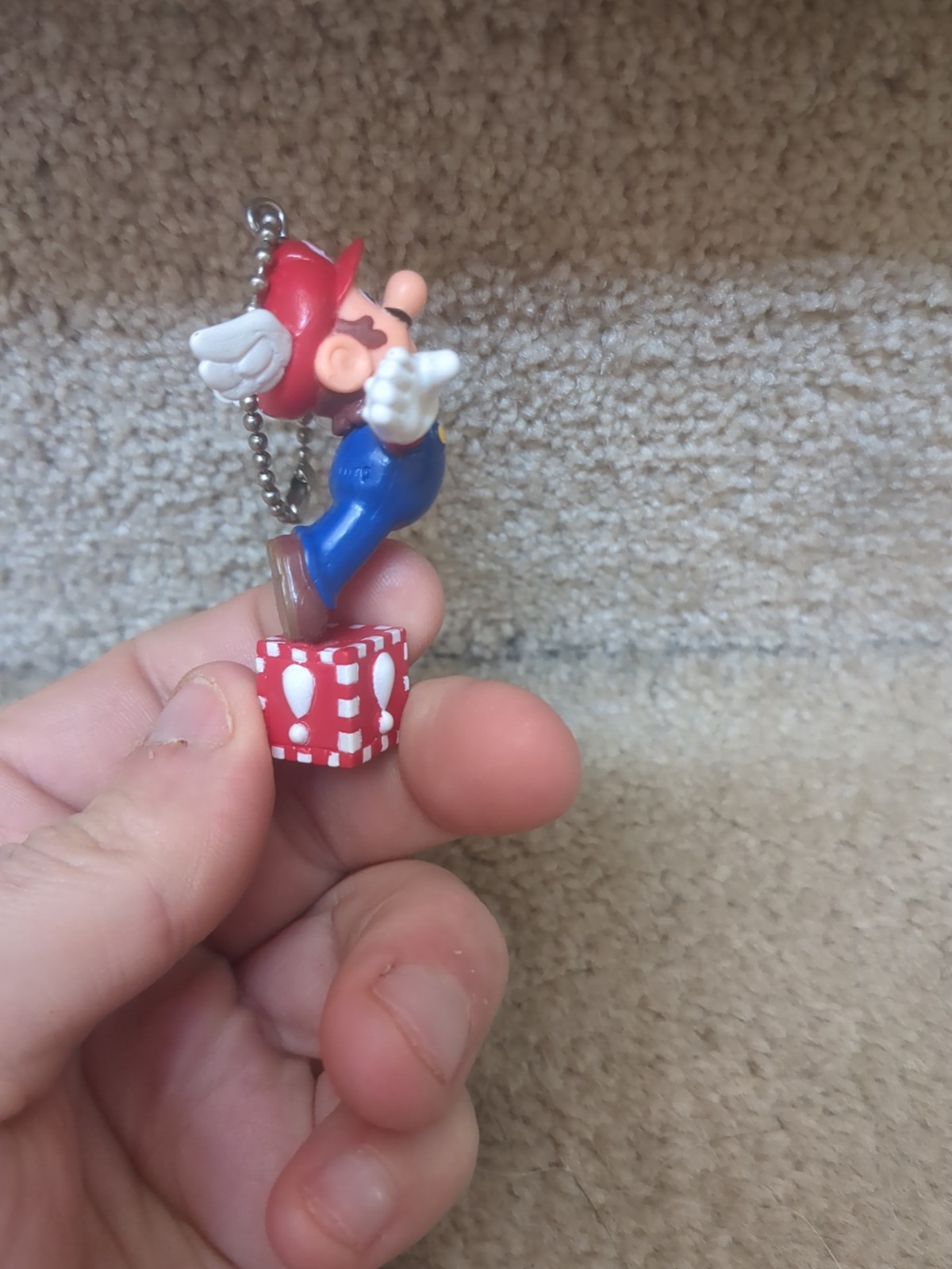 SUPER MARIO 64 Flying Mario Pencil Topper Figure Keychain Rare N64 Japan Prize