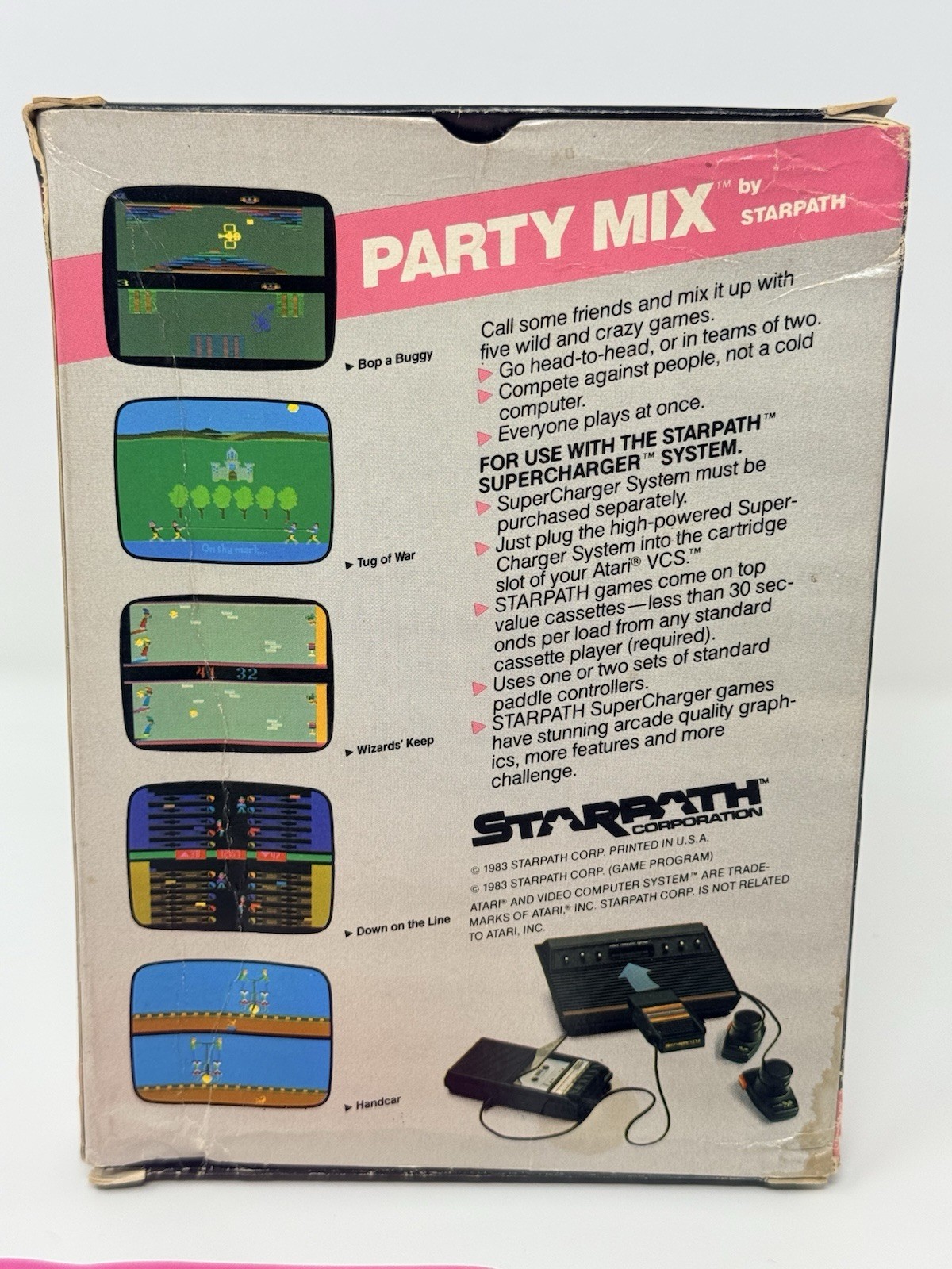 Party Mix Atari 2600 Starpath Supercharger Complete CIB Tested