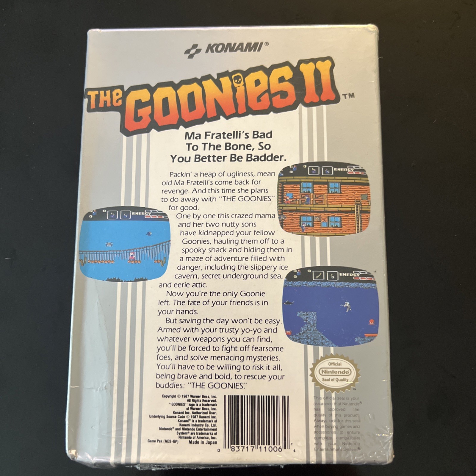 The Goonies II Nintendo NES Cartridge Case/Original Game Box, Rewrapped