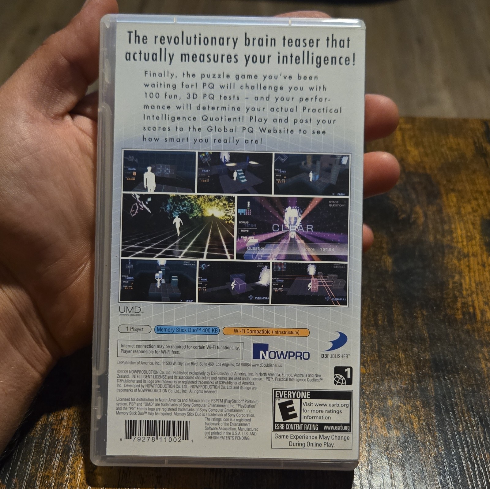 D3Publisher PQ Practical Intelligence Quotient Sony PSP Puzzle Game 2005