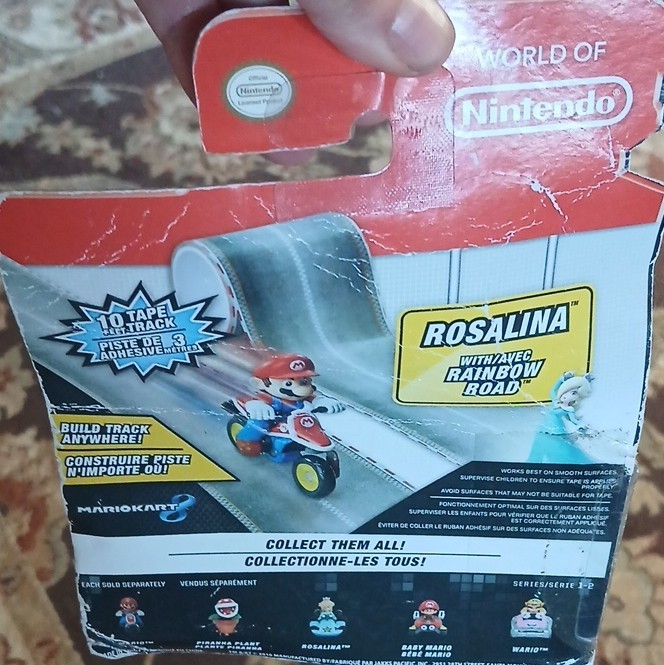 Nintendo Mario Kart 8 Rosalina Tape Racer Toy Vehicle w/ 10ft Rainbow Road Track