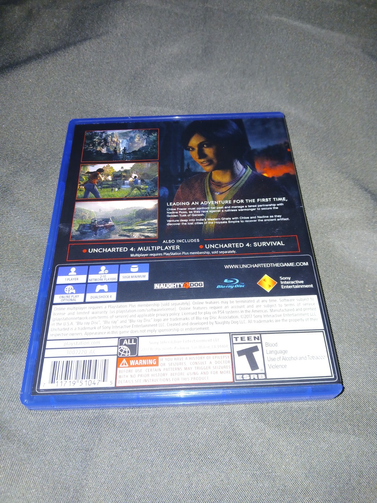 Uncharted The Lost Legacy PS4 Complete Tested Working Sony 2017