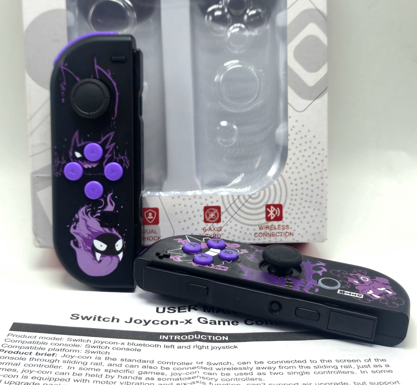 Unbranded J-C Pad For N- Swtch 1, Left And Right Joy Con-X. Purple & Black New