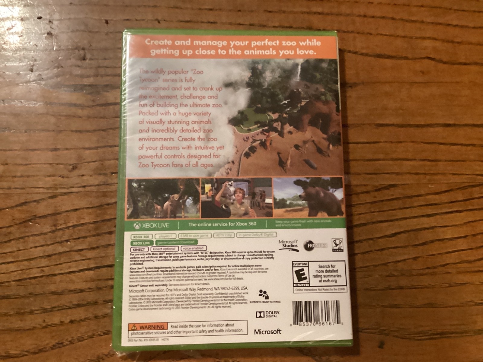 Zoo Tycoon, Microsoft Xbox 360, 2013, “E”, everyone, “Create your own zoo”, NEW