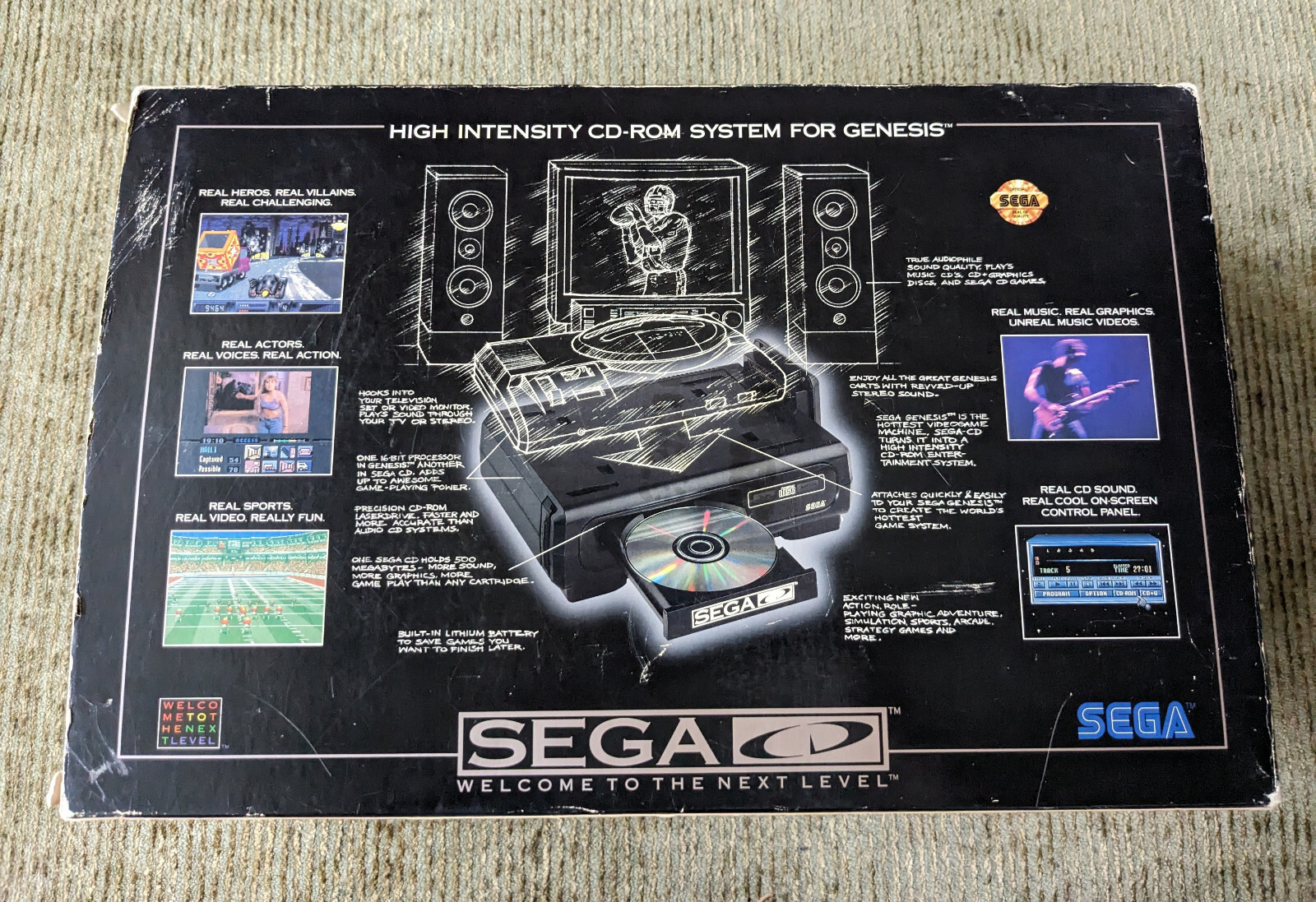 SEGA CD Front Loading Model 1 Console Core System CIB SEGA REFURBED FULLY TESTED