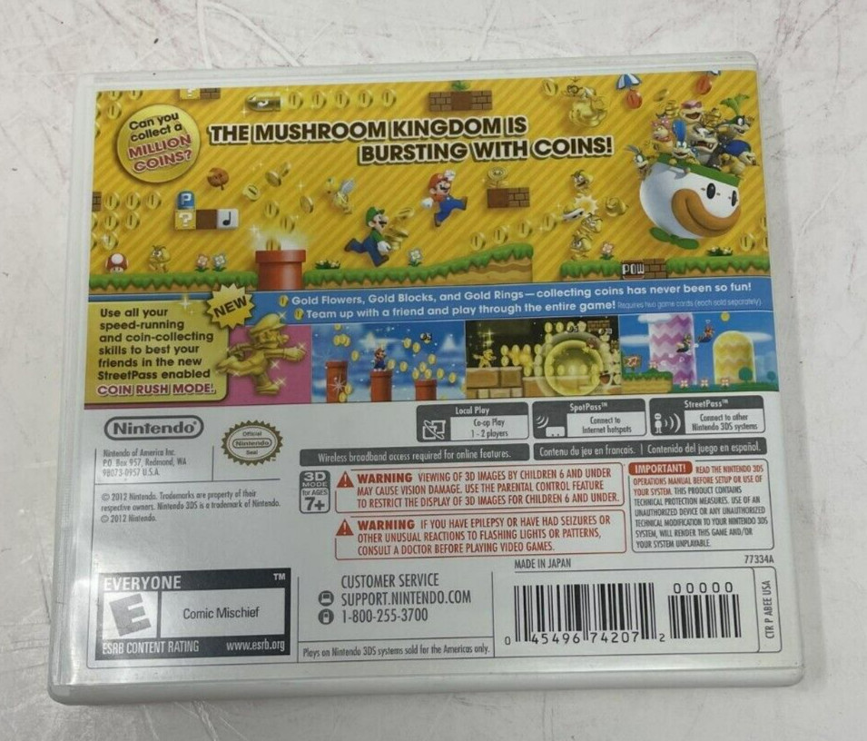 Case and Manual Only NO GAME New Super Mario Bros 2 Nintendo 3DS Authentic