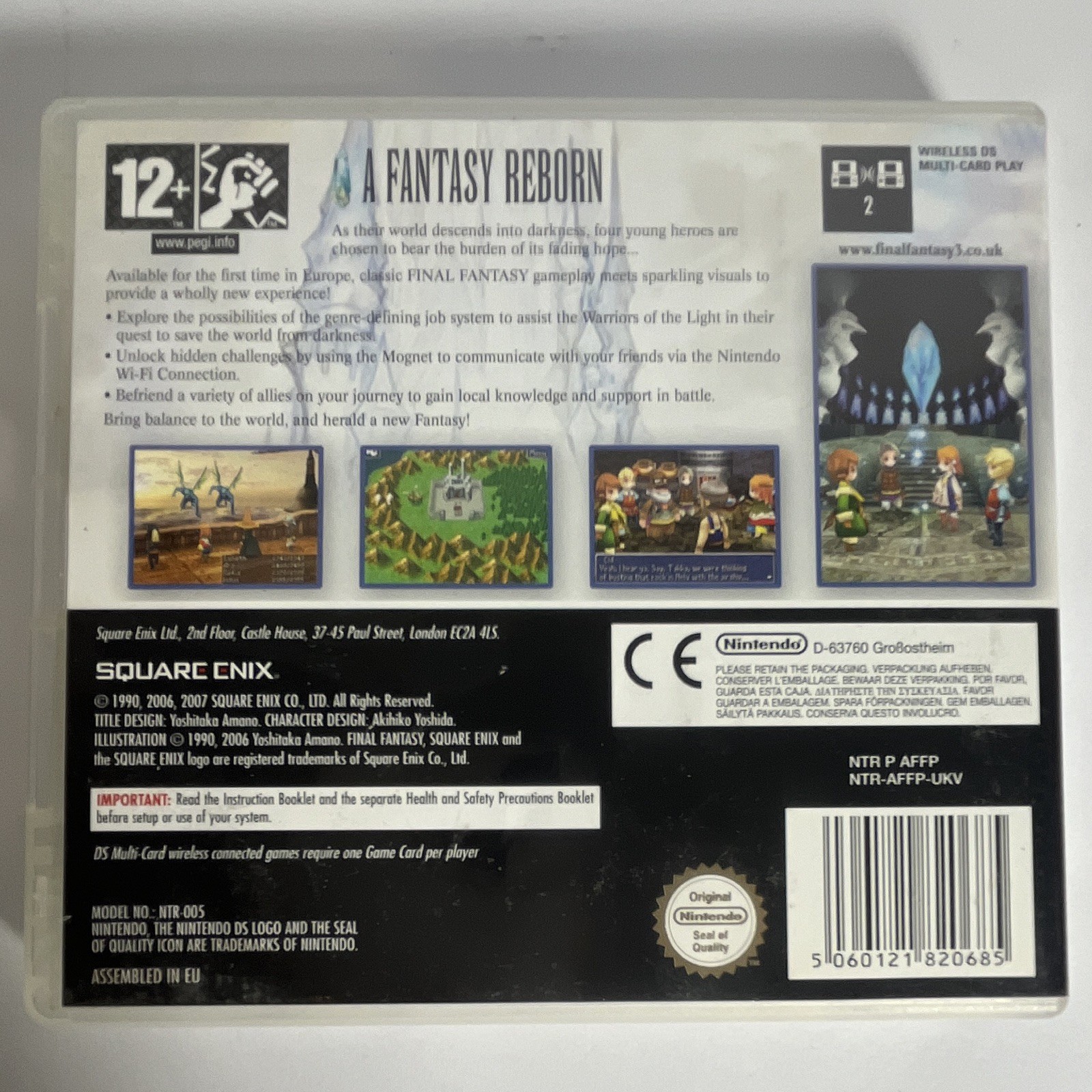 Final Fantasy III Nintendo DS Game Case Manual Inserts Complete 100% CIB PAL