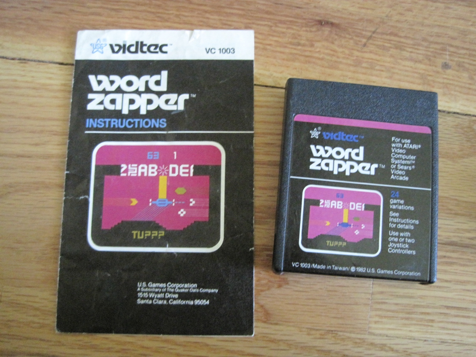 VIDTEC 1982 Word Zapper Video Game w Flyer Vintage