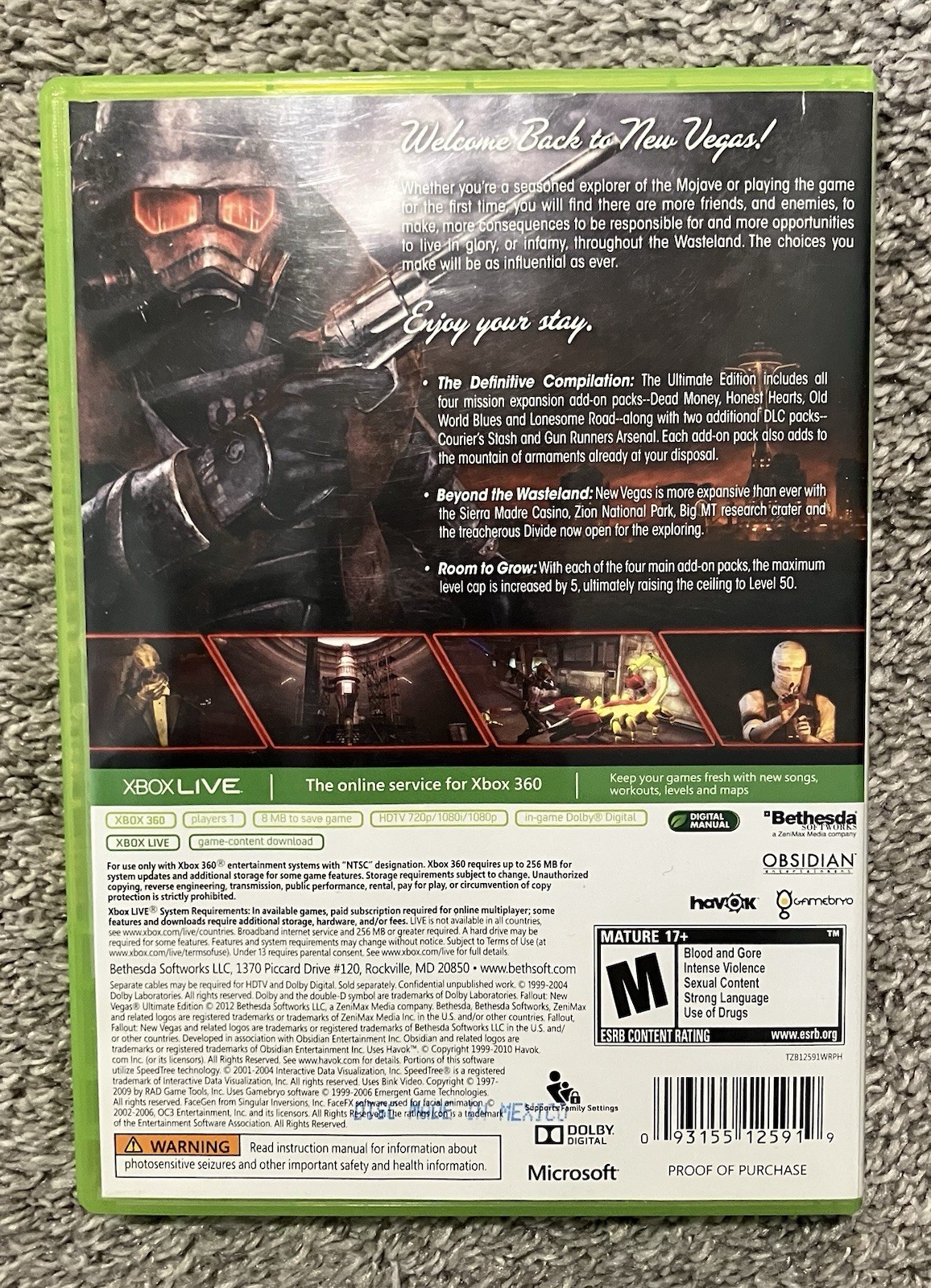 Fallout: New Vegas – Ultimate Edition (Xbox 360, 2012) Complete Next Day Ship