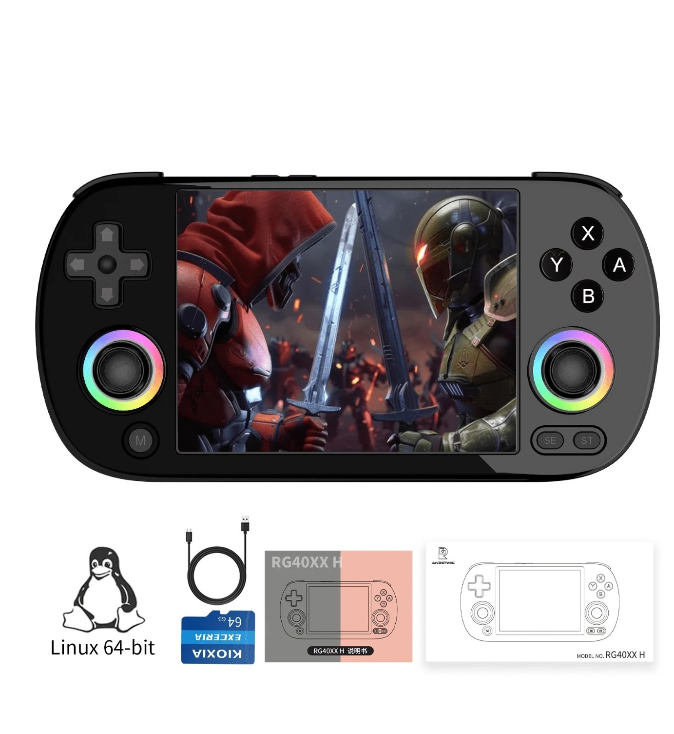 RG40XX H Handheld Game Consoles,4 inch IPS,Linux 64,WiFiluetooth HD and TV…