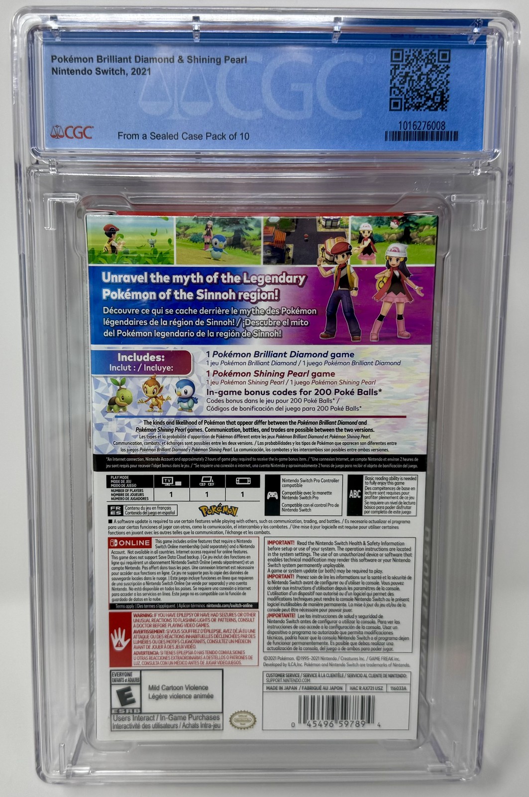 CGC Graded Pokemon Double Pack Diamond + Pearl NEW Switch (1016276008, 9.9 A++)
