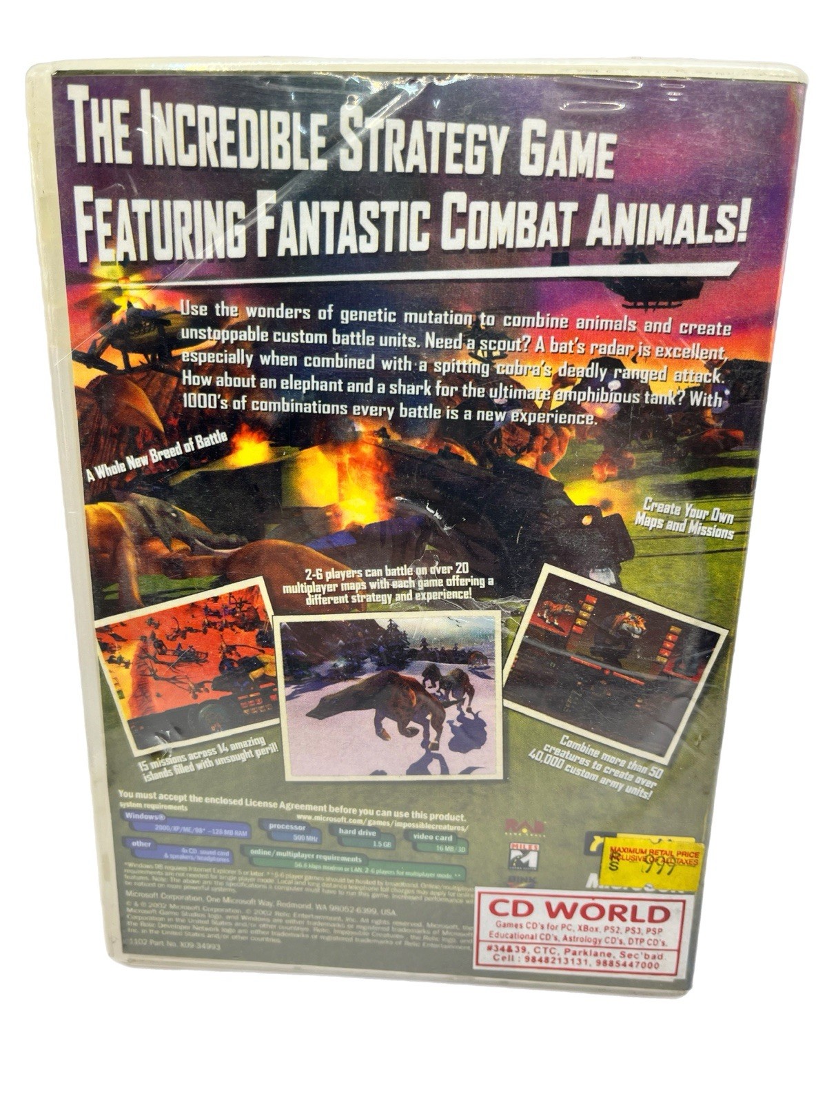 Impossible Creatures Relic Entertainment Microsoft Game PC Game Box 2002