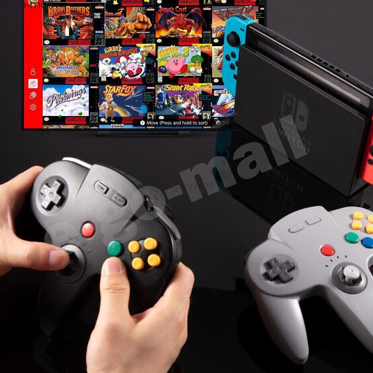 Black + Grey Wireless Switch N64 Controller for Nintendo 64™Switch Online PC MAC