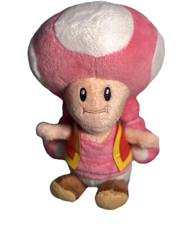NEW Super Nintendo World Toadette Pink Plush Backpack Clip •Bag Charm