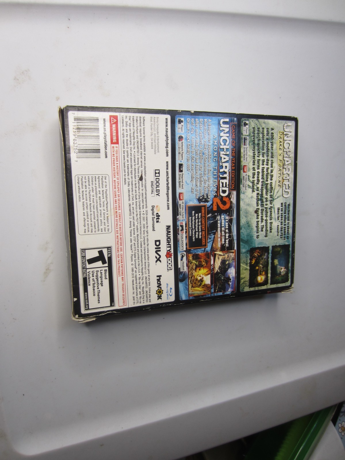 Uncharted Dual Pack (Sony PlayStation 3, 2011) 2 GAMES FAST SHIPPING