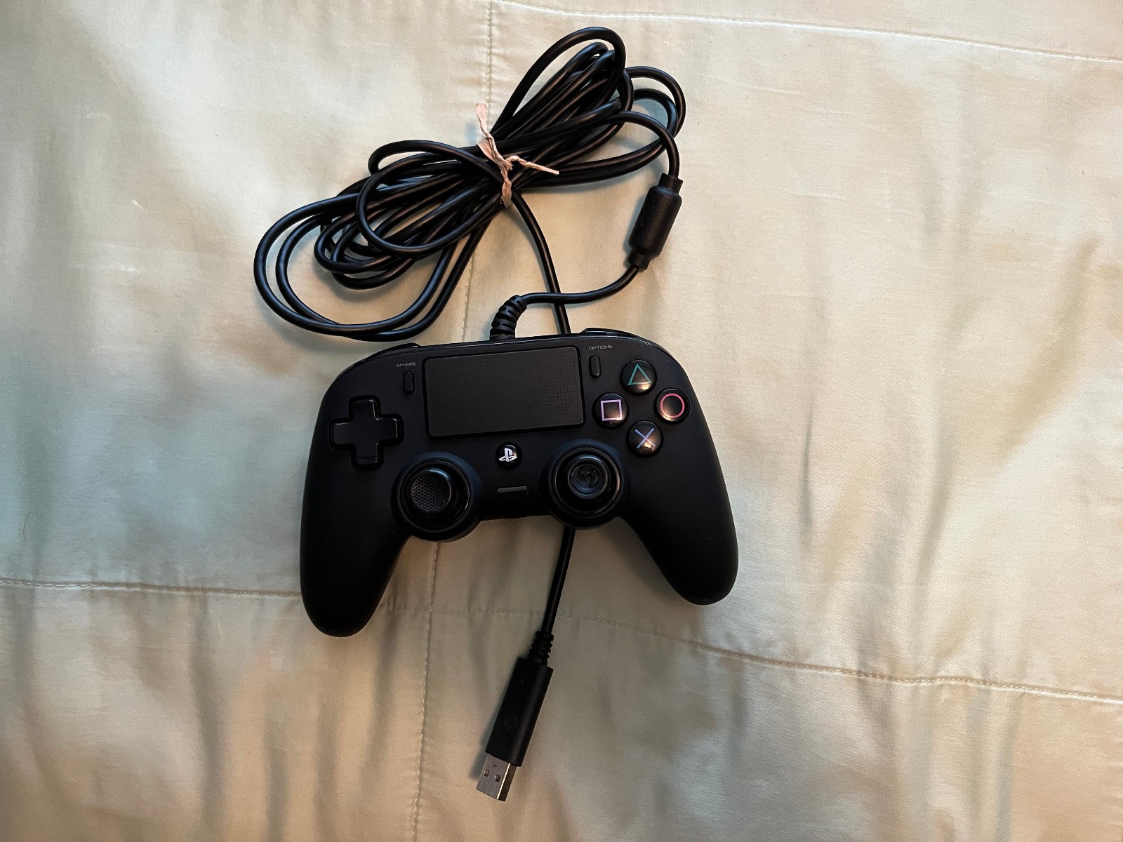 Nacon Black Wired Controller for PlayStation 4, Used with Care