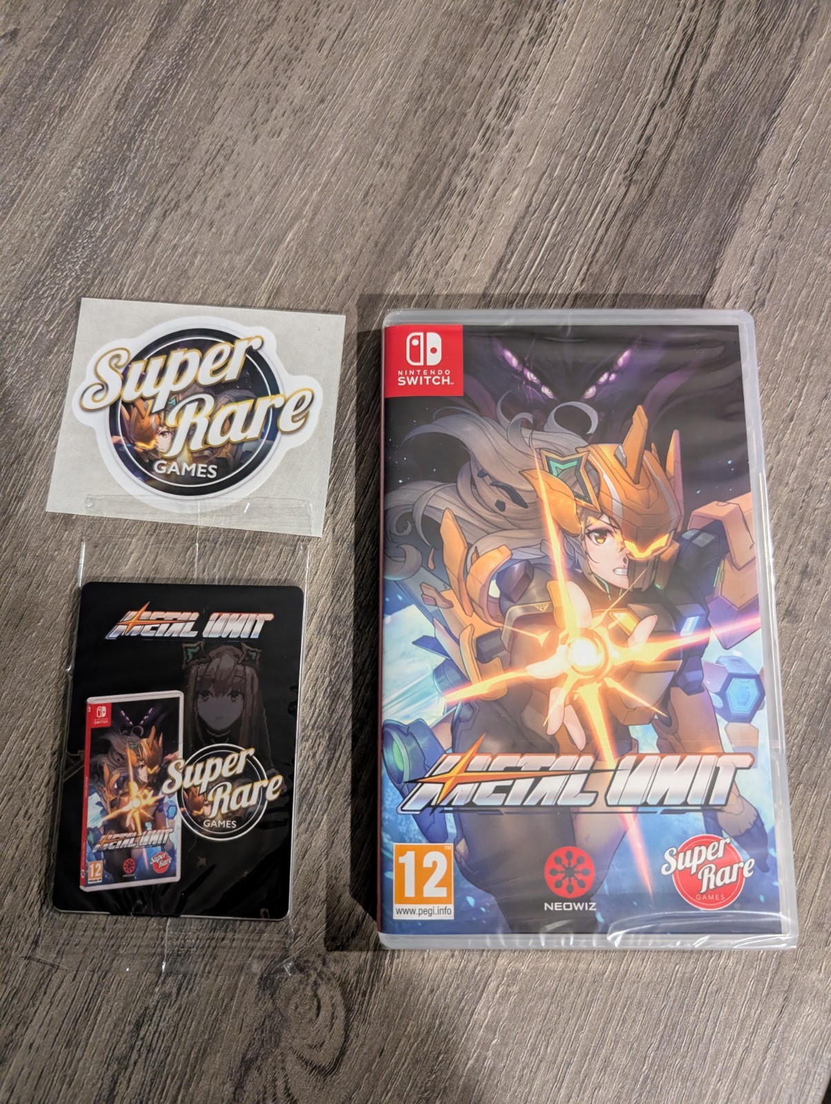 Metal Unit for Nintendo Switch, Super Rare Games Unopened+ Card pack & Sticker.