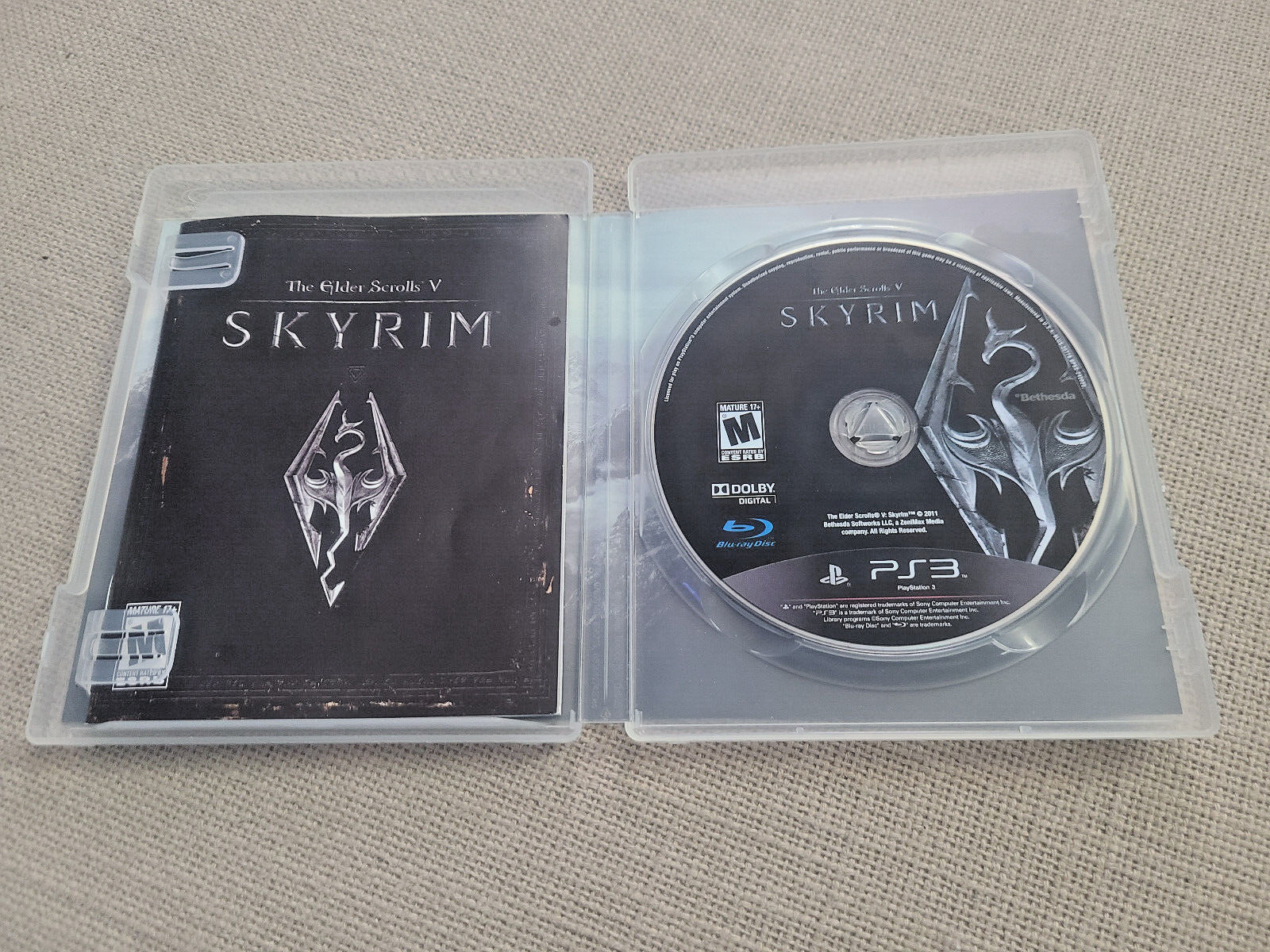 The Elder Scrolls V Skyrim Sony PlayStation 3 PS3 Manual No Map