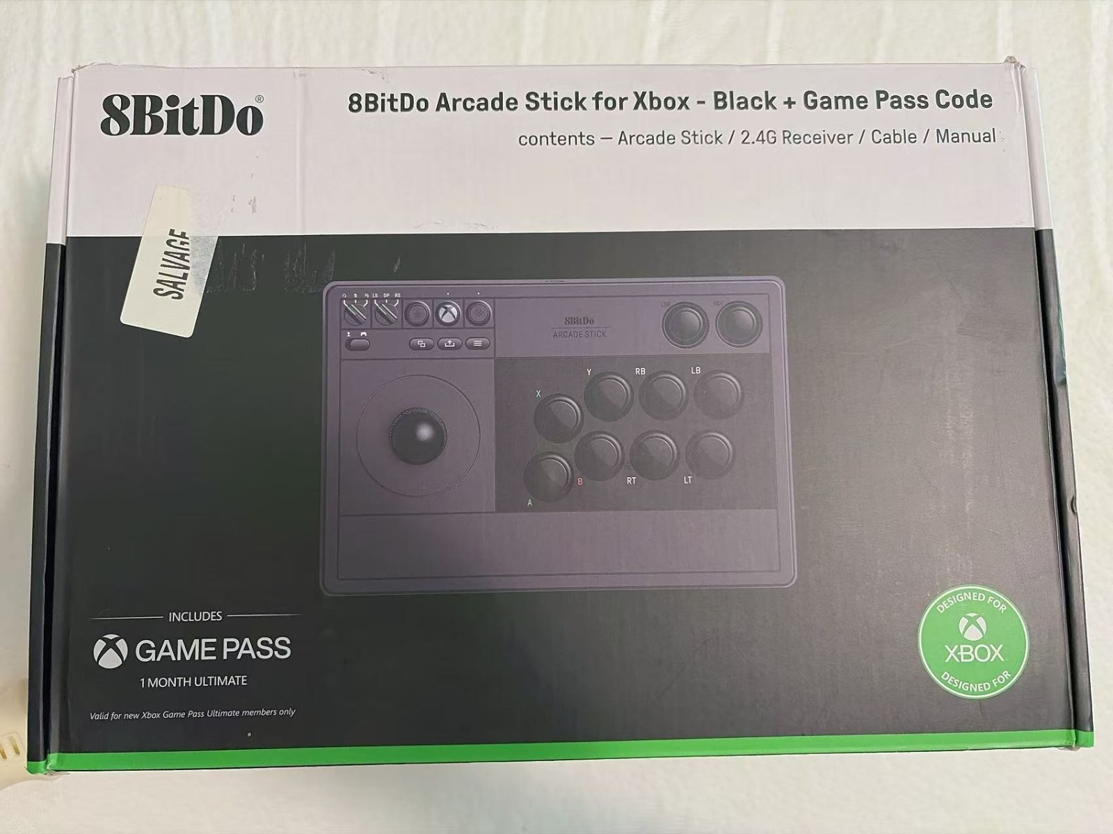8Bitdo Arcade Stick (White) for Xbox Series X|S and Xbox One Arcade Fight Stick