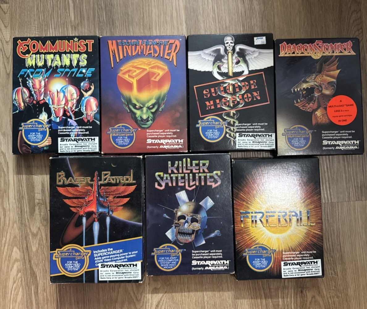 supercharger game lot 1 – 7 arcadia atari Game lot set phaser patrol communist