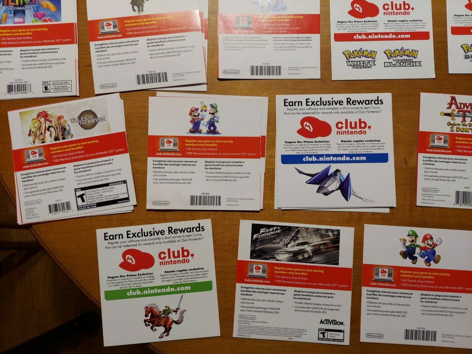 LOT OF 92 Wii Wii U 3DS Club Nintendo Video Game Inserts + Bonuses EXPIRED READ