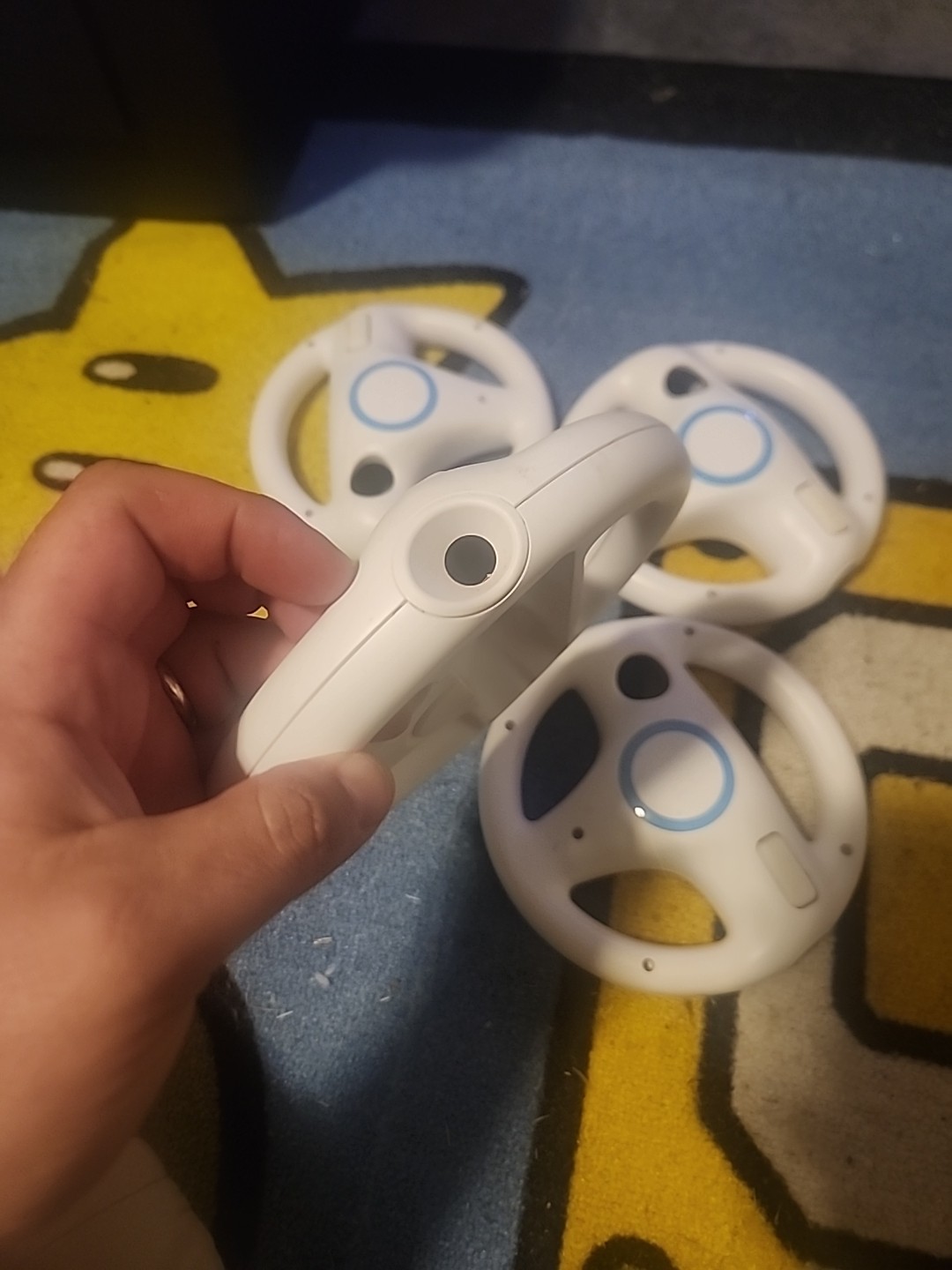 Lot Of 4 Nintendo Wii Steering Wheels RVL-024 Mario Kart Remote Attachment