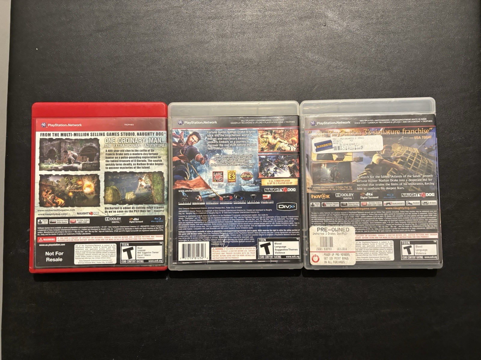 Uncharted 1, 2 & 3 Trilogy 3 Games (Sony PlayStation 3 PS3) CIB Complete Tested!
